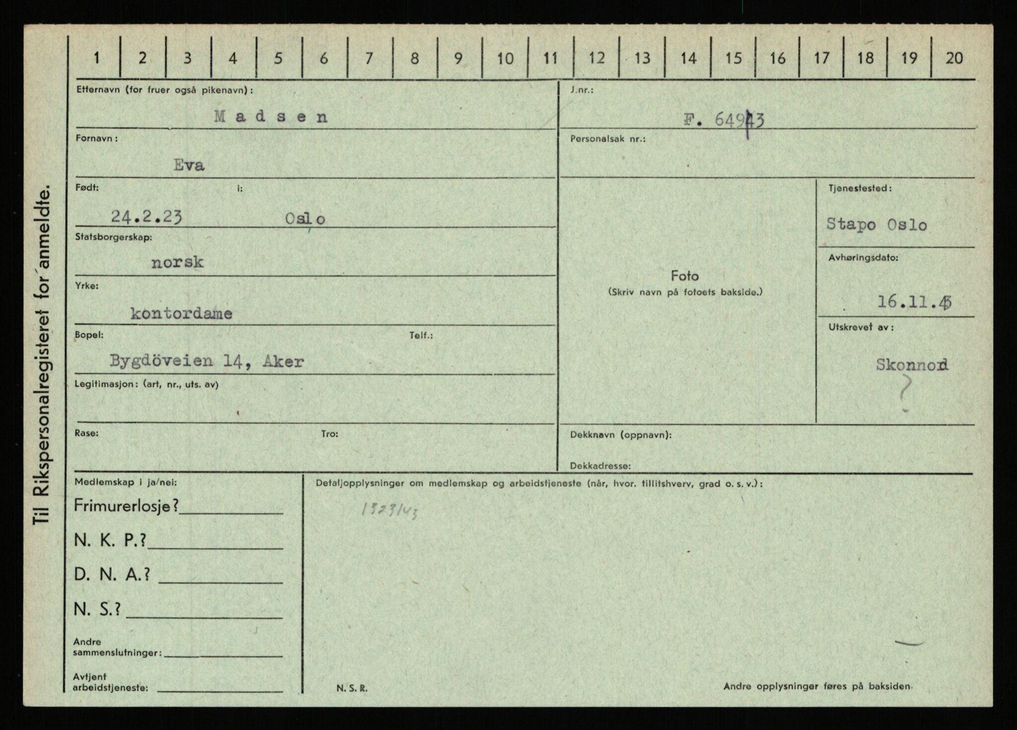 Statspolitiet - Hovedkontoret / Osloavdelingen, AV/RA-S-1329/C/Ca/L0010: Lind - Moksnes, 1943-1945, p. 2381