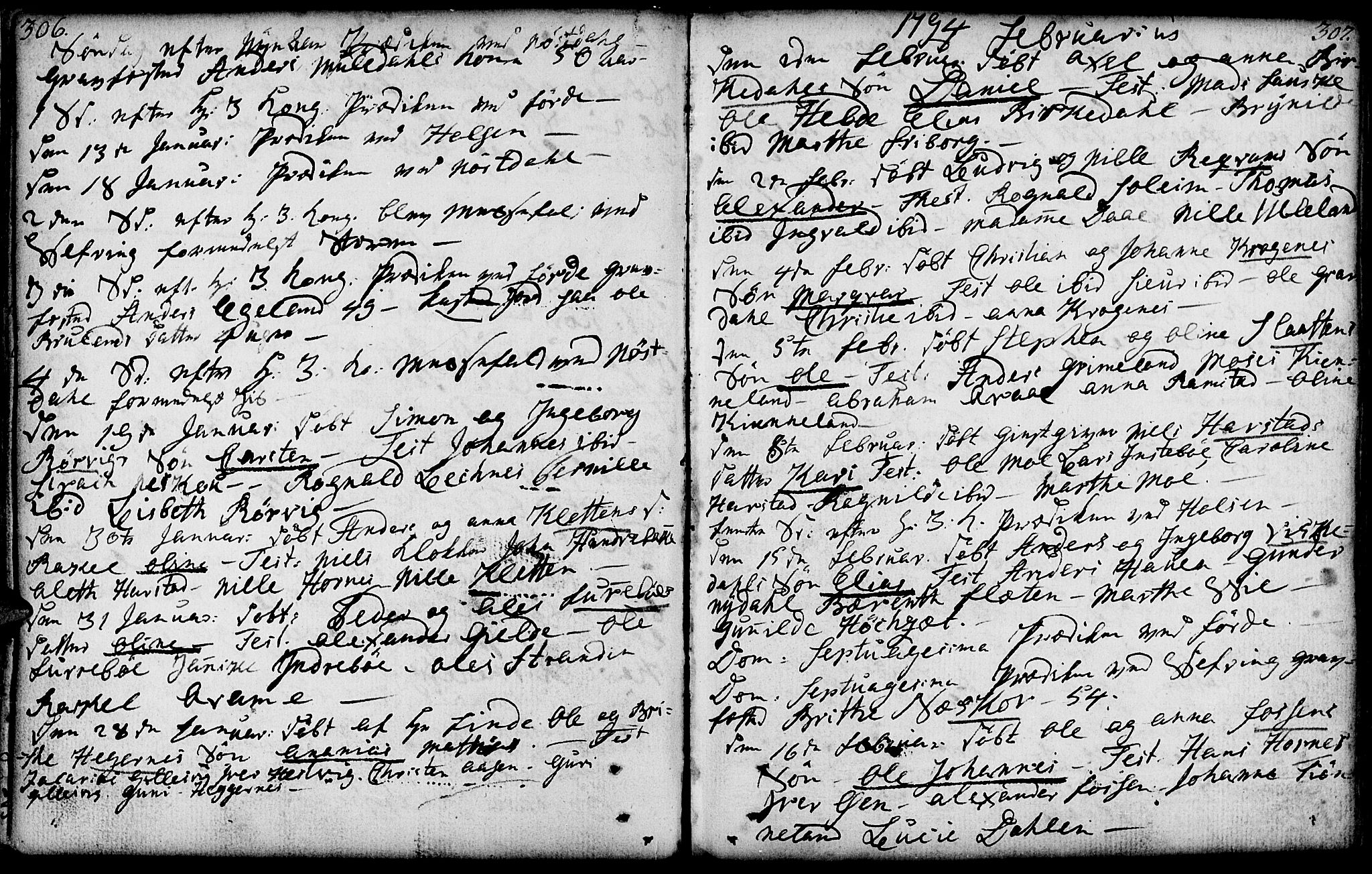 Førde sokneprestembete, AV/SAB-A-79901/H/Haa/Haaa/L0004: Parish register (official) no. A 4, 1781-1803, p. 306-307