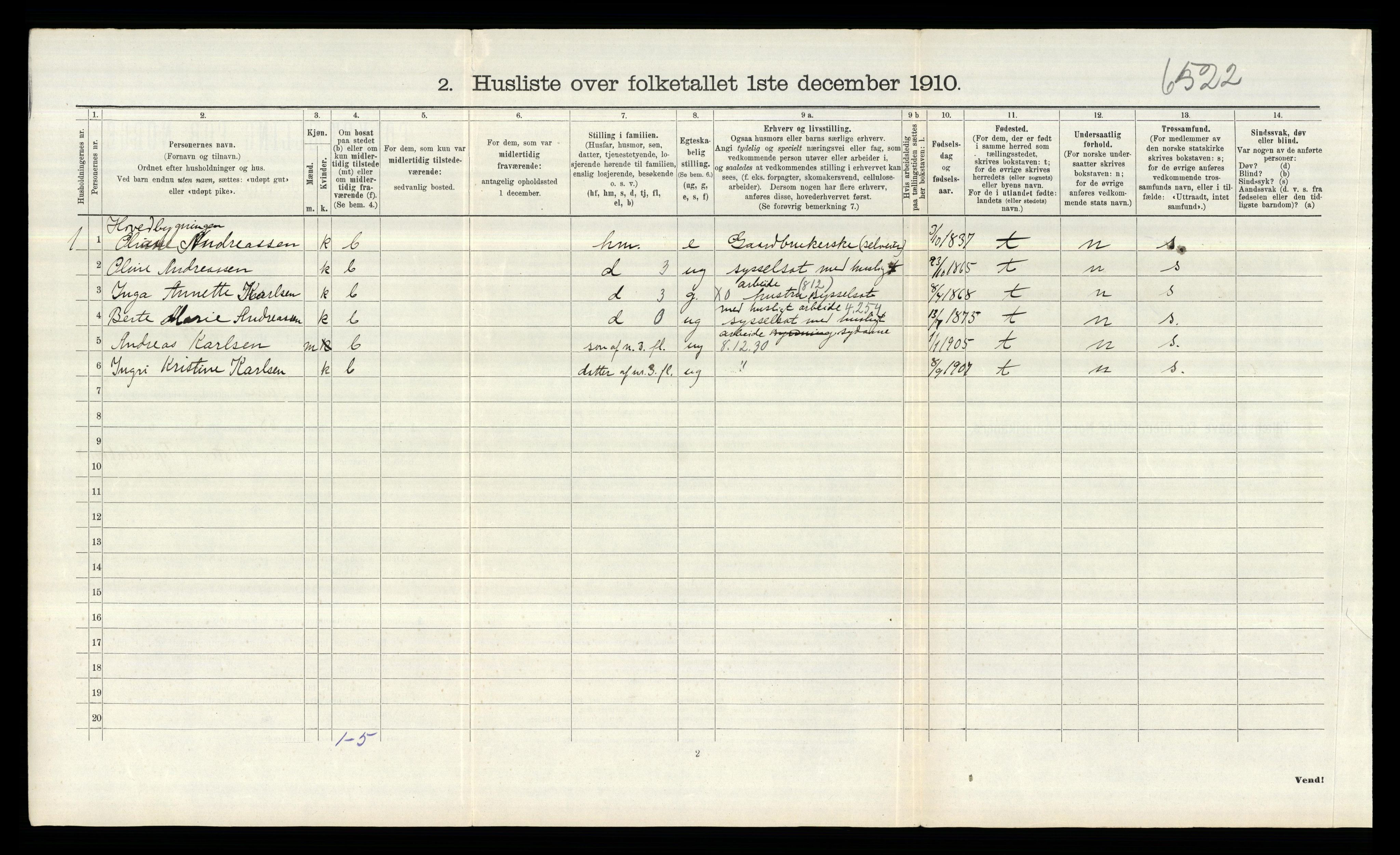 RA, 1910 census for Tune, 1910, p. 1973