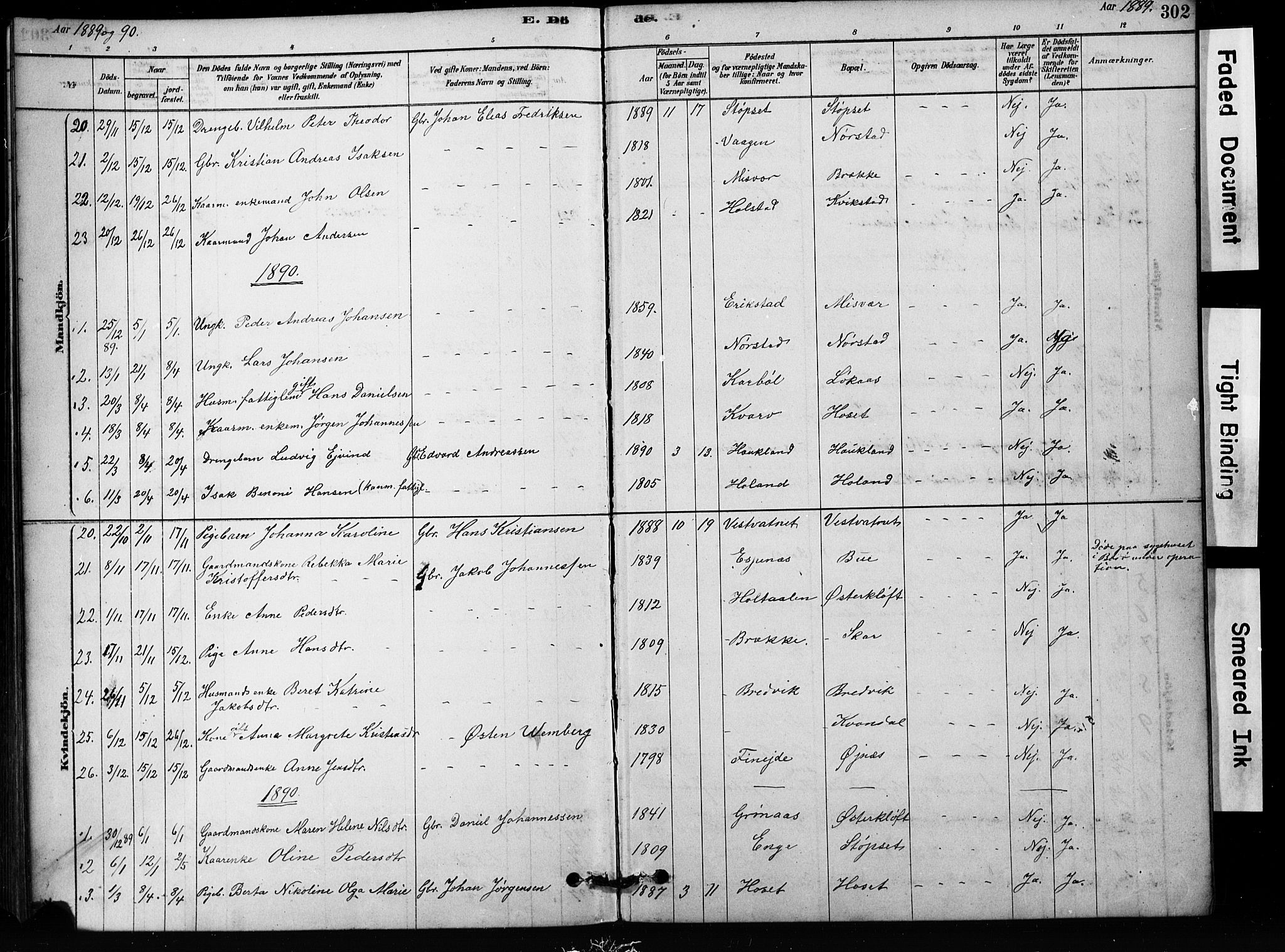 Ministerialprotokoller, klokkerbøker og fødselsregistre - Nordland, SAT/A-1459/852/L0754: Parish register (copy) no. 852C05, 1878-1894, p. 302