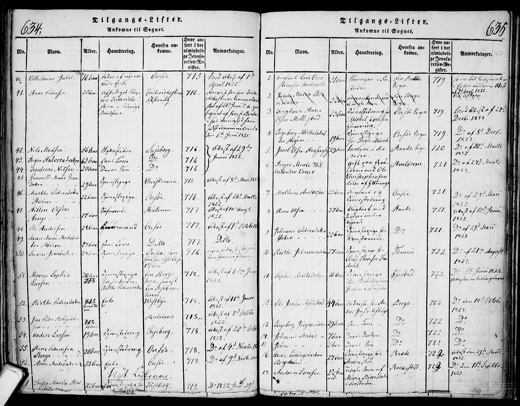 Glemmen prestekontor Kirkebøker, SAO/A-10908/F/Fa/L0004: Parish register (official) no. 4, 1816-1838, p. 634-635