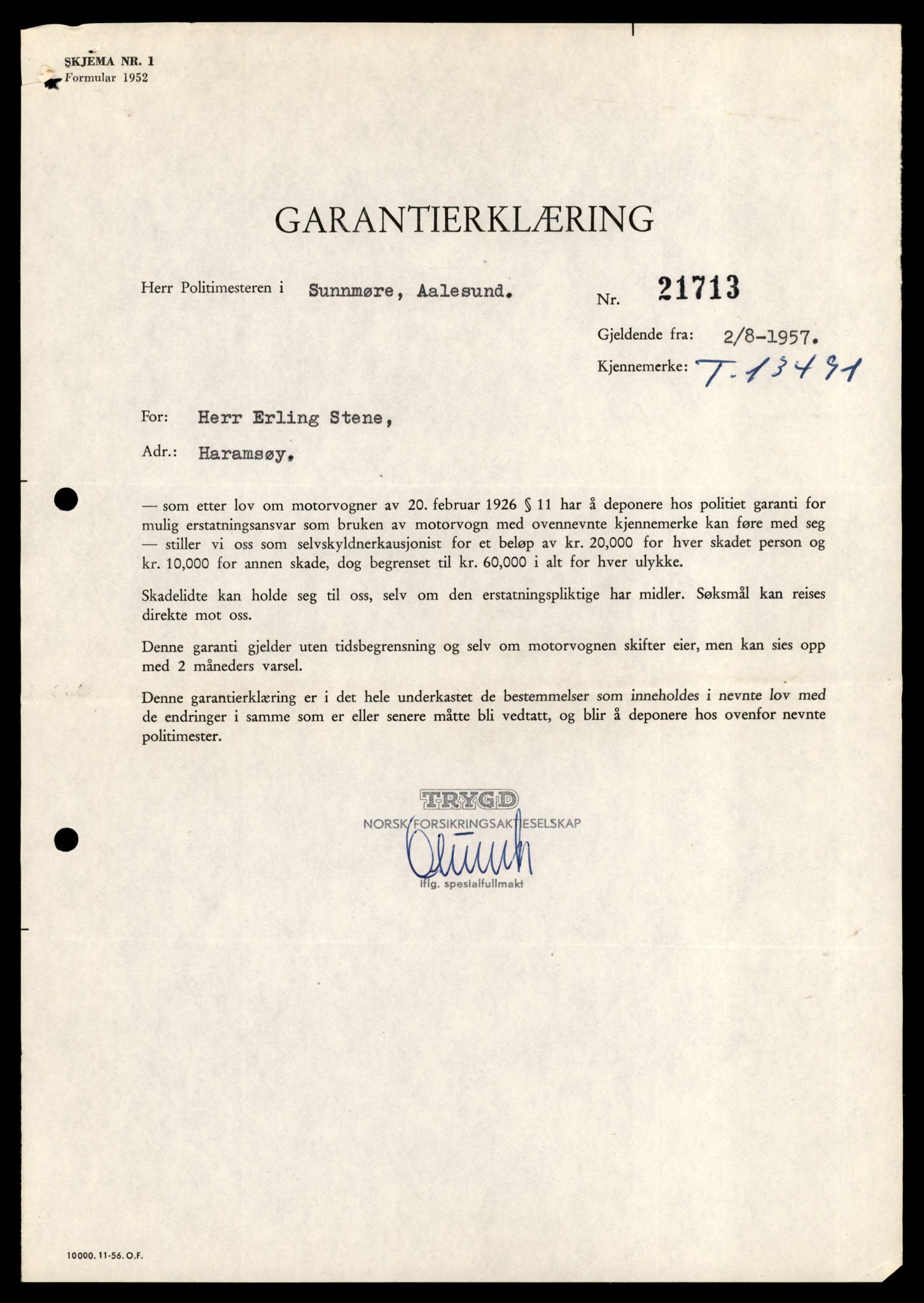 Møre og Romsdal vegkontor - Ålesund trafikkstasjon, AV/SAT-A-4099/F/Fe/L0039: Registreringskort for kjøretøy T 13361 - T 13530, 1927-1998, p. 2291