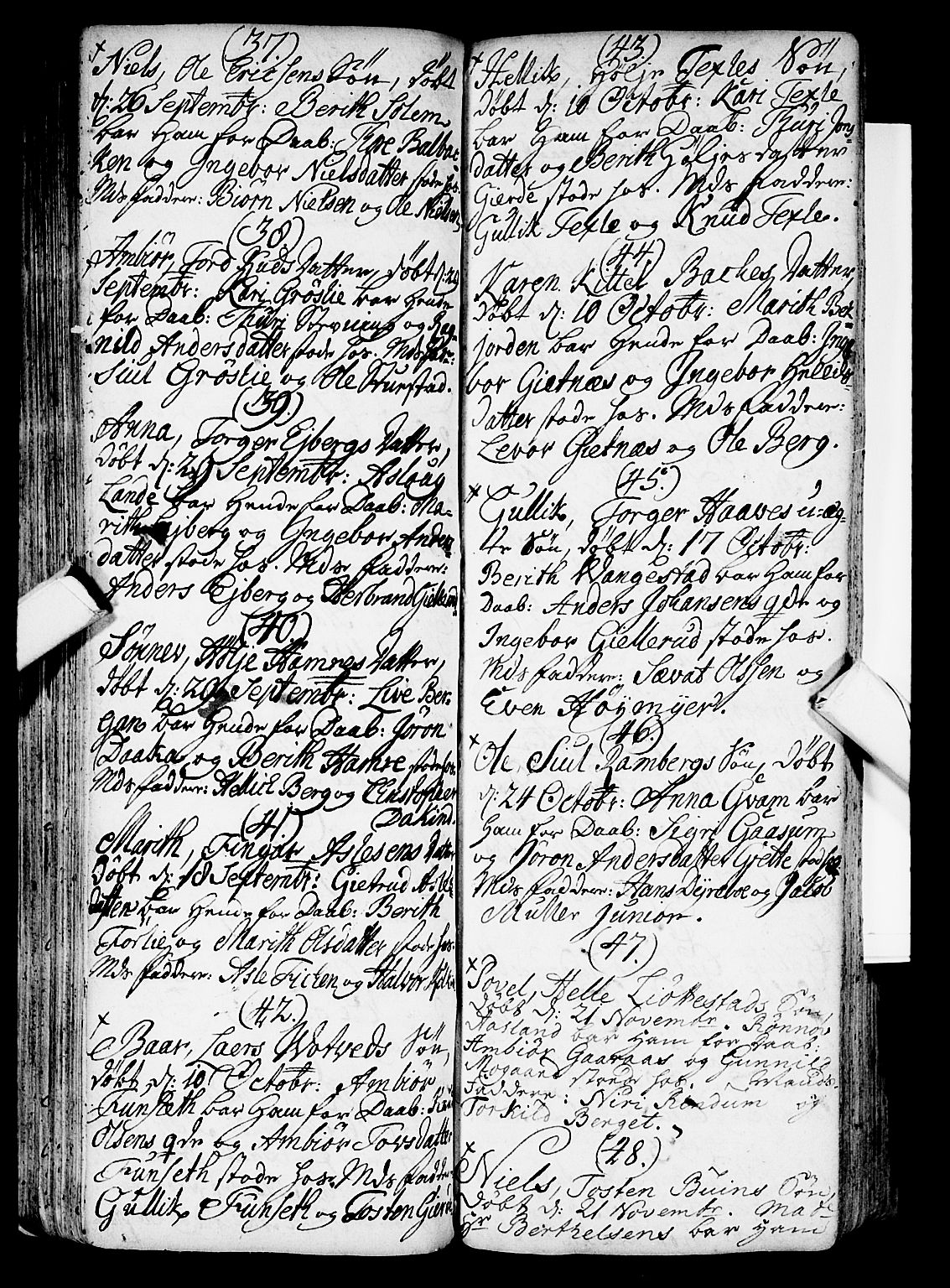 Flesberg kirkebøker, AV/SAKO-A-18/F/Fa/L0002: Parish register (official) no. I 2, 1726-1747