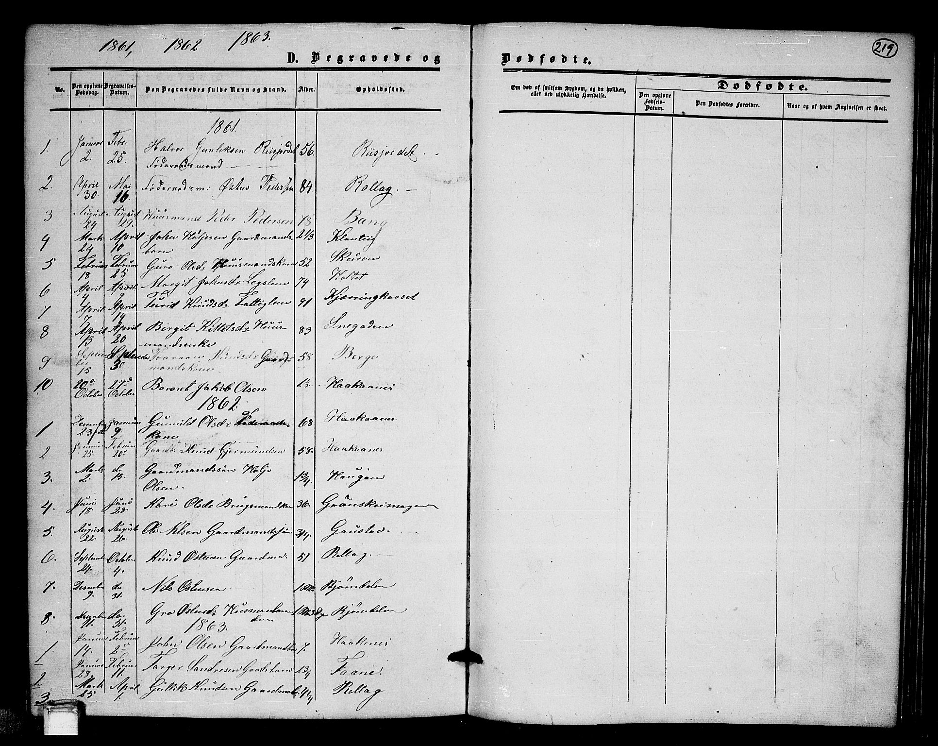 Tinn kirkebøker, SAKO/A-308/G/Gb/L0002: Parish register (copy) no. II 2, 1851-1886, p. 219