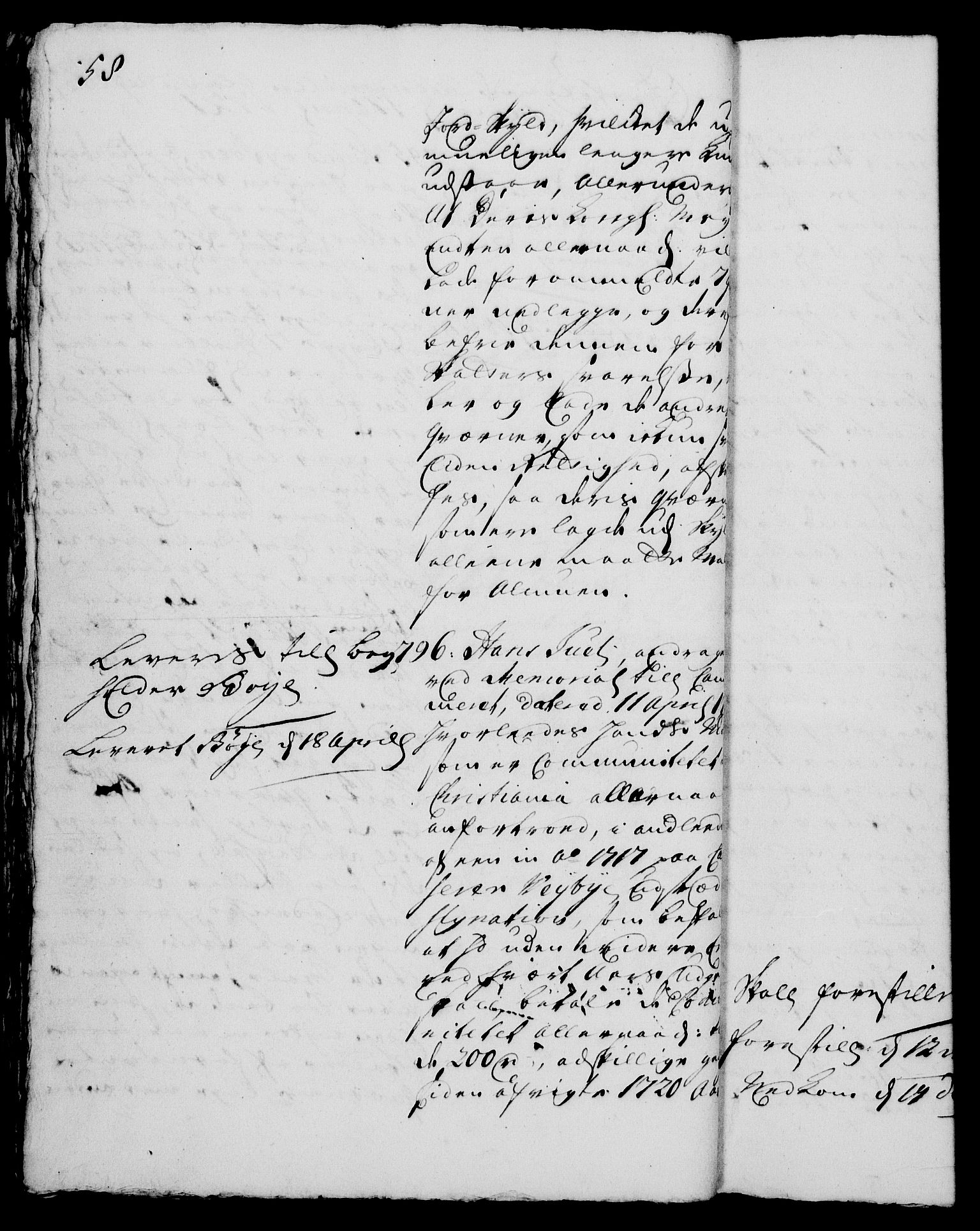 Rentekammeret, Kammerkanselliet, RA/EA-3111/G/Gh/Gha/L0004: Norsk ekstraktmemorialprotokoll, sak. 766-941 (merket RK 53.49), 1721, p. 58