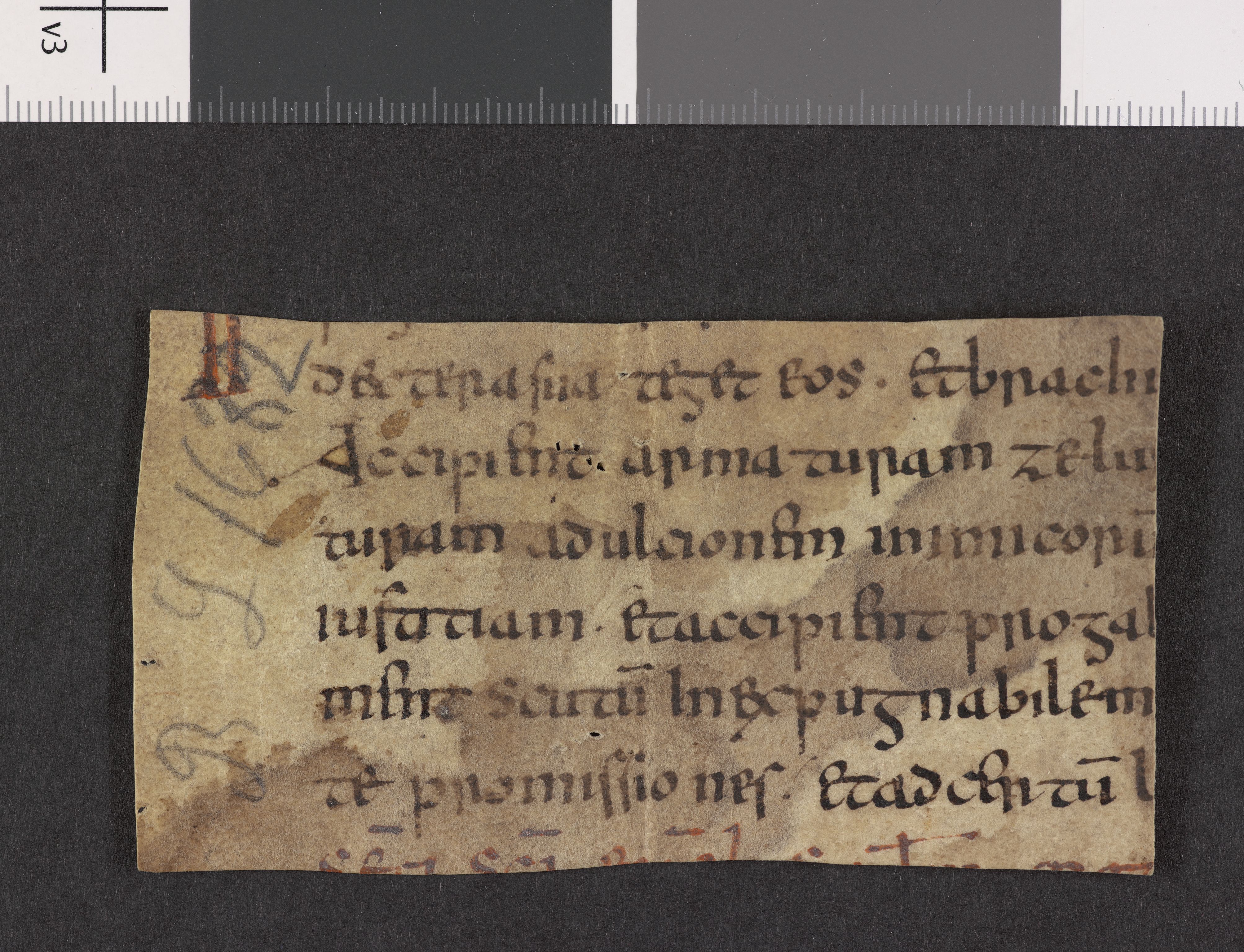 Riksarkivets diplomsamling, RA/EA-5965/F27/F27A/F27Aa/L0027: Latinske fragmenter, fragmentnummer 2176-2283., 1100-1536, p. 1