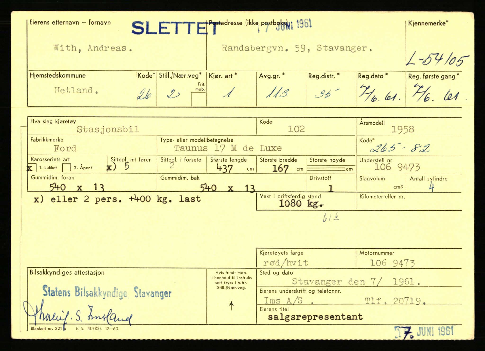 Stavanger trafikkstasjon, AV/SAST-A-101942/0/F/L0053: L-52900 - L-54199, 1930-1971, p. 2663