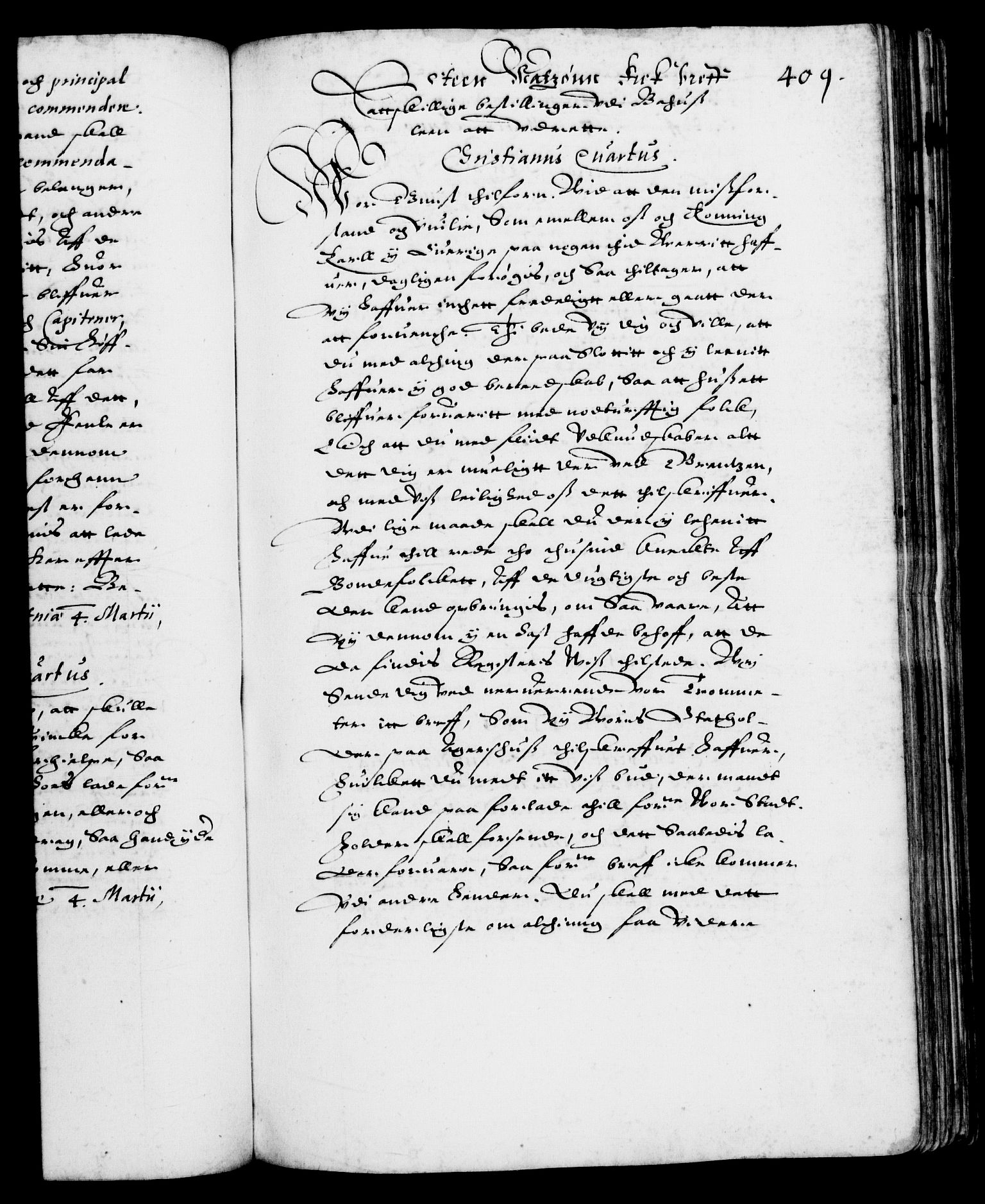 Danske Kanselli 1572-1799, RA/EA-3023/F/Fc/Fca/Fcab/L0003: Norske tegnelser (mikrofilm), 1596-1616, p. 409a