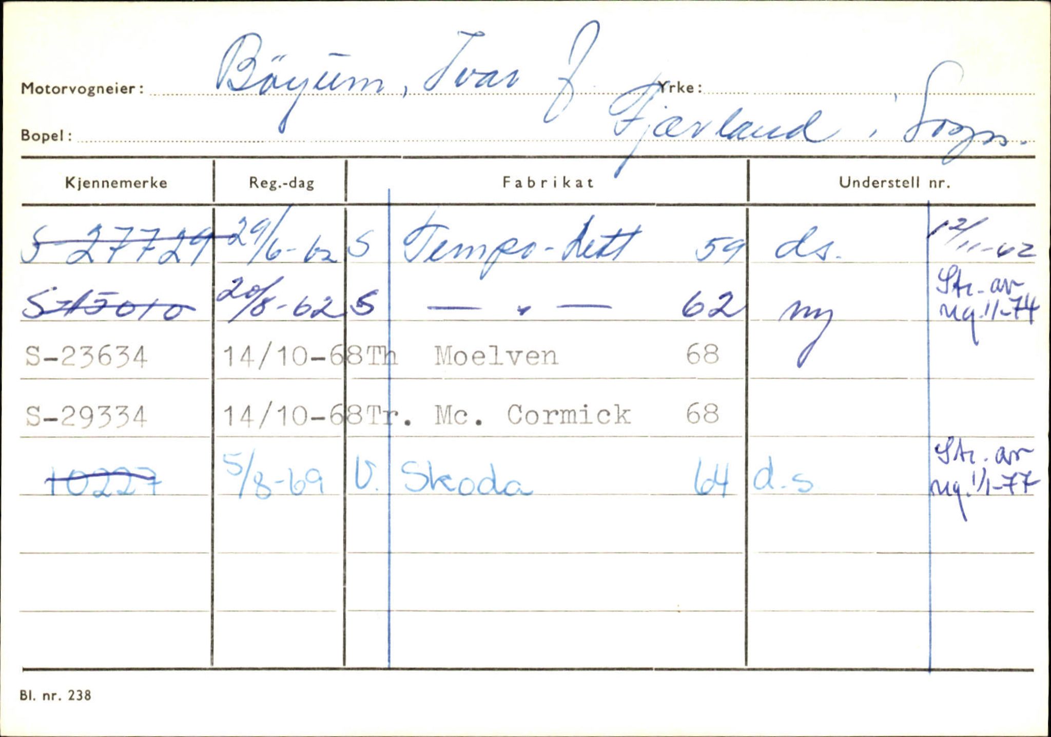 Statens vegvesen, Sogn og Fjordane vegkontor, AV/SAB-A-5301/4/F/L0132: Eigarregister Askvoll A-Å. Balestrand A-Å, 1945-1975, p. 1611