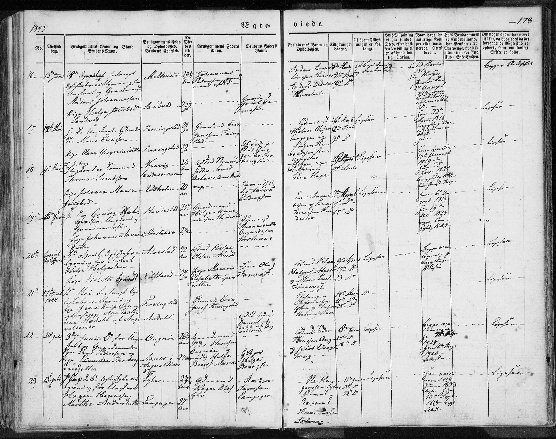 Skudenes sokneprestkontor, AV/SAST-A -101849/H/Ha/Haa/L0002: Parish register (official) no. A 2.1, 1841-1846, p. 178