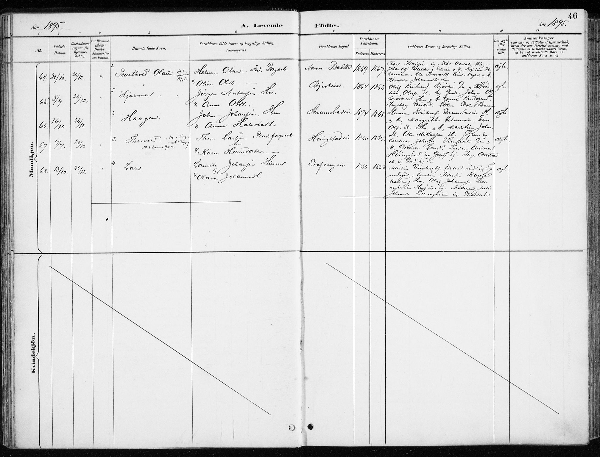Løten prestekontor, SAH/PREST-022/K/Ka/L0010: Parish register (official) no. 10, 1892-1907, p. 46