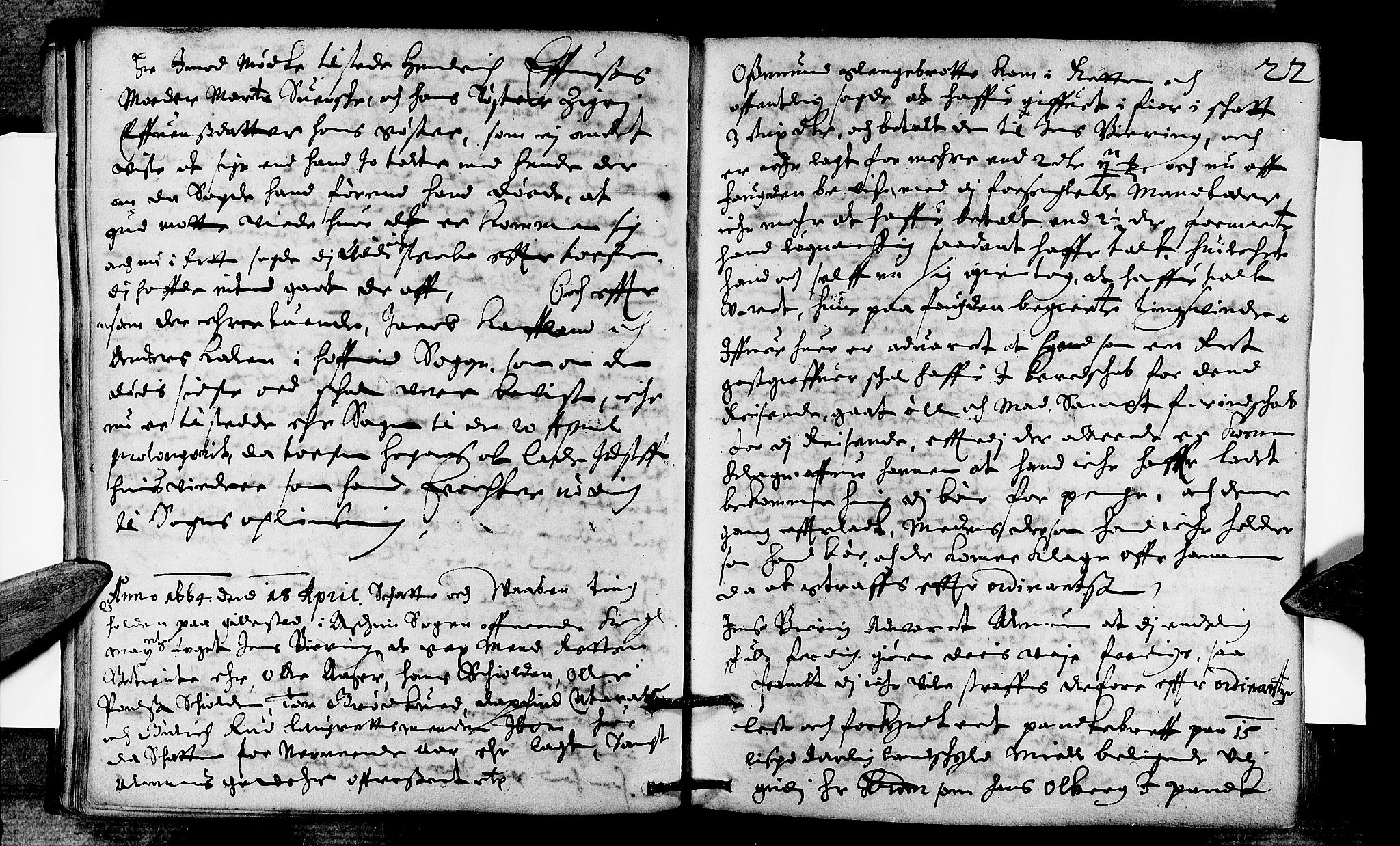 Heggen og Frøland sorenskriveri I, AV/SAO-A-11556/F/Fb/L0006: Tingbok, 1664, p. 21b-22a