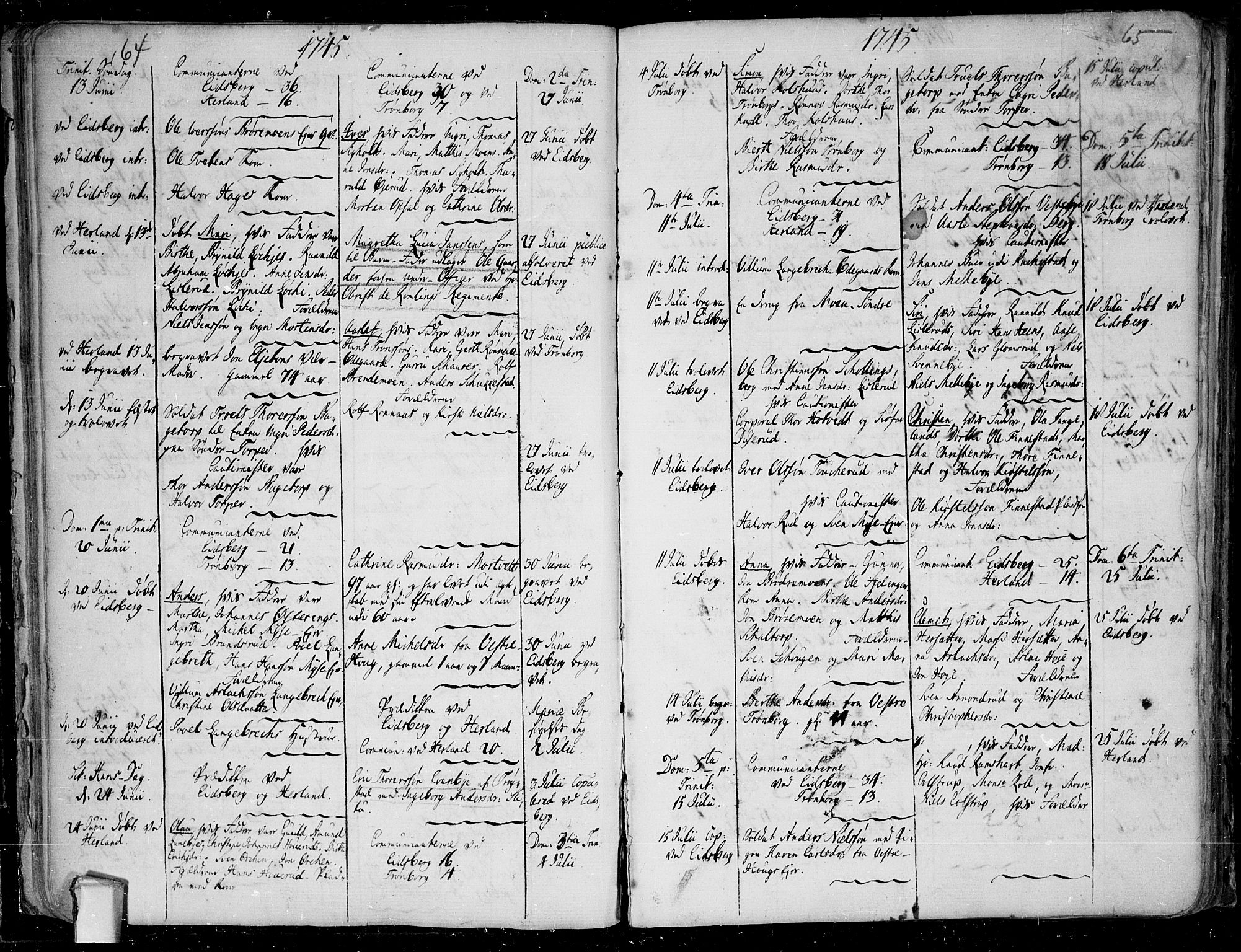 Eidsberg prestekontor Kirkebøker, AV/SAO-A-10905/F/Fa/L0003: Parish register (official) no.  I 3, 1742-1758, p. 64-65