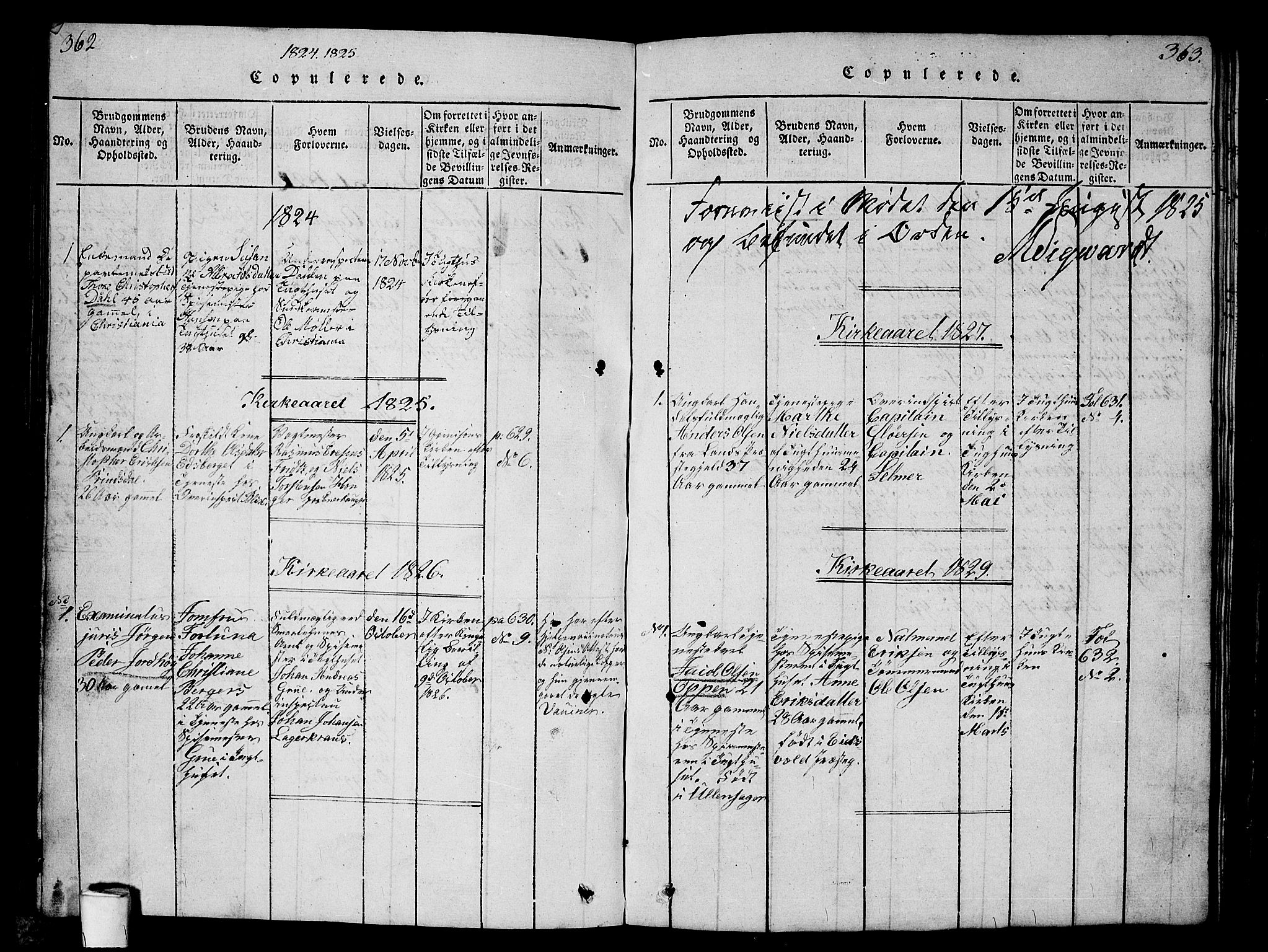 Kristiania tukthusprest Kirkebøker, AV/SAO-A-10881/G/Ga/L0001: Parish register (copy) no. 1, 1818-1857, p. 362-363