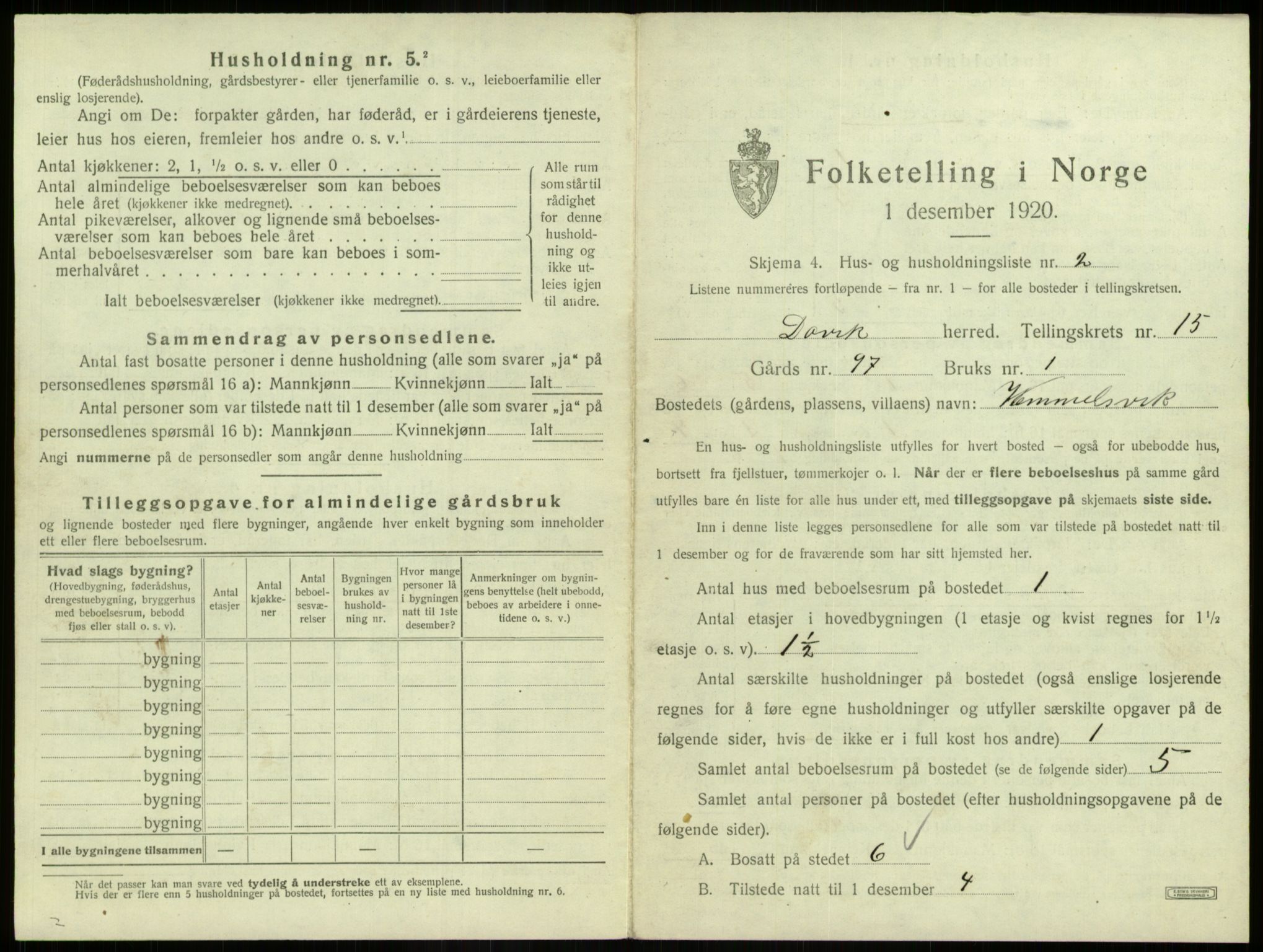 SAB, 1920 census for Davik, 1920, p. 952