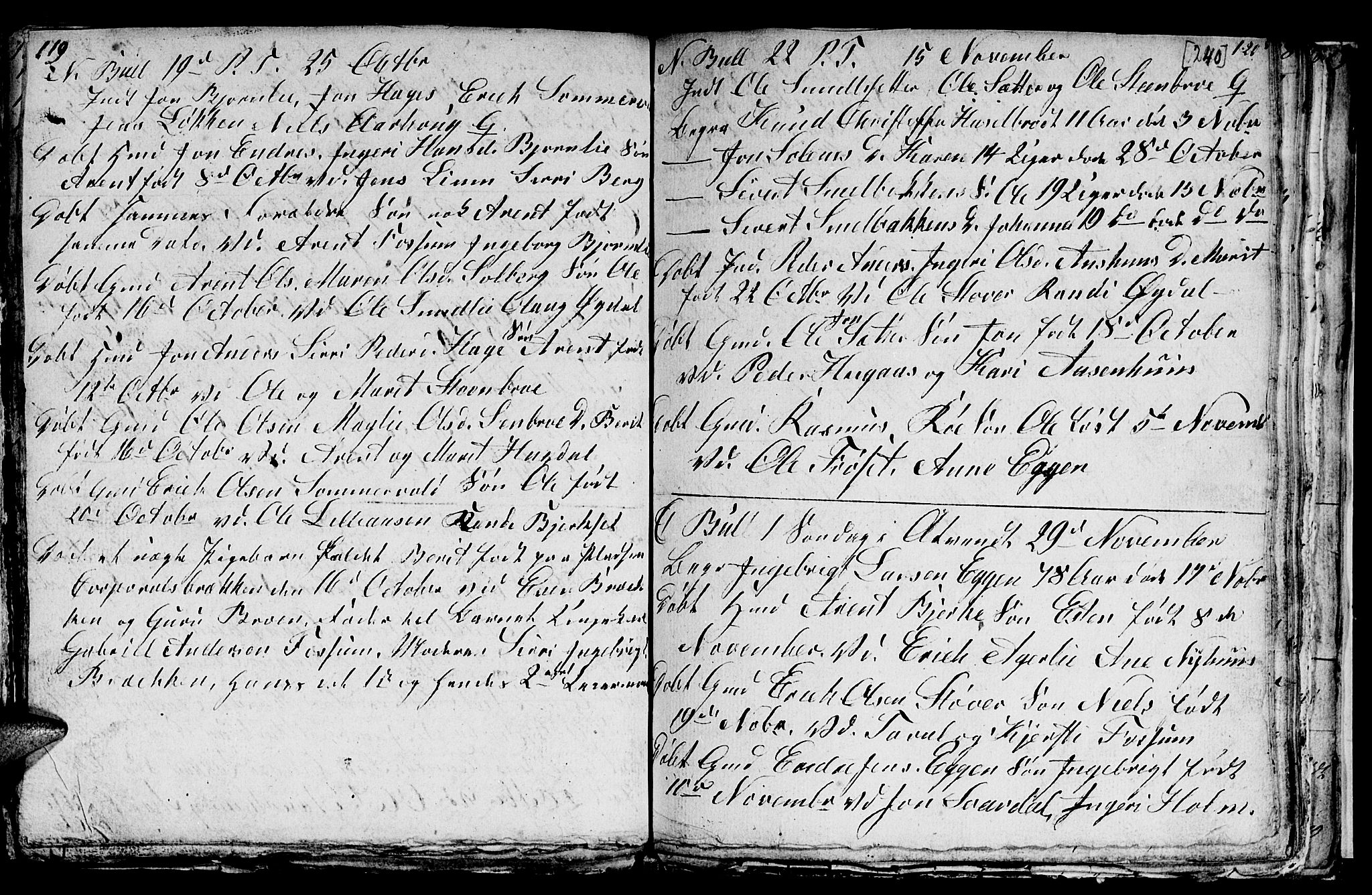 Ministerialprotokoller, klokkerbøker og fødselsregistre - Sør-Trøndelag, SAT/A-1456/689/L1042: Parish register (copy) no. 689C01, 1812-1841, p. 239-240
