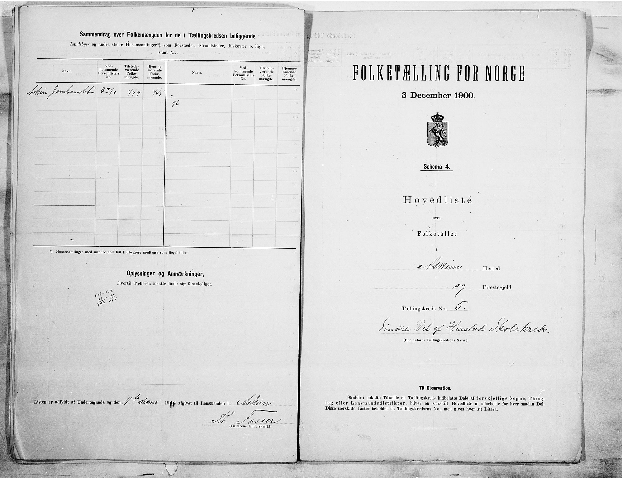 SAO, 1900 census for Askim, 1900, p. 12