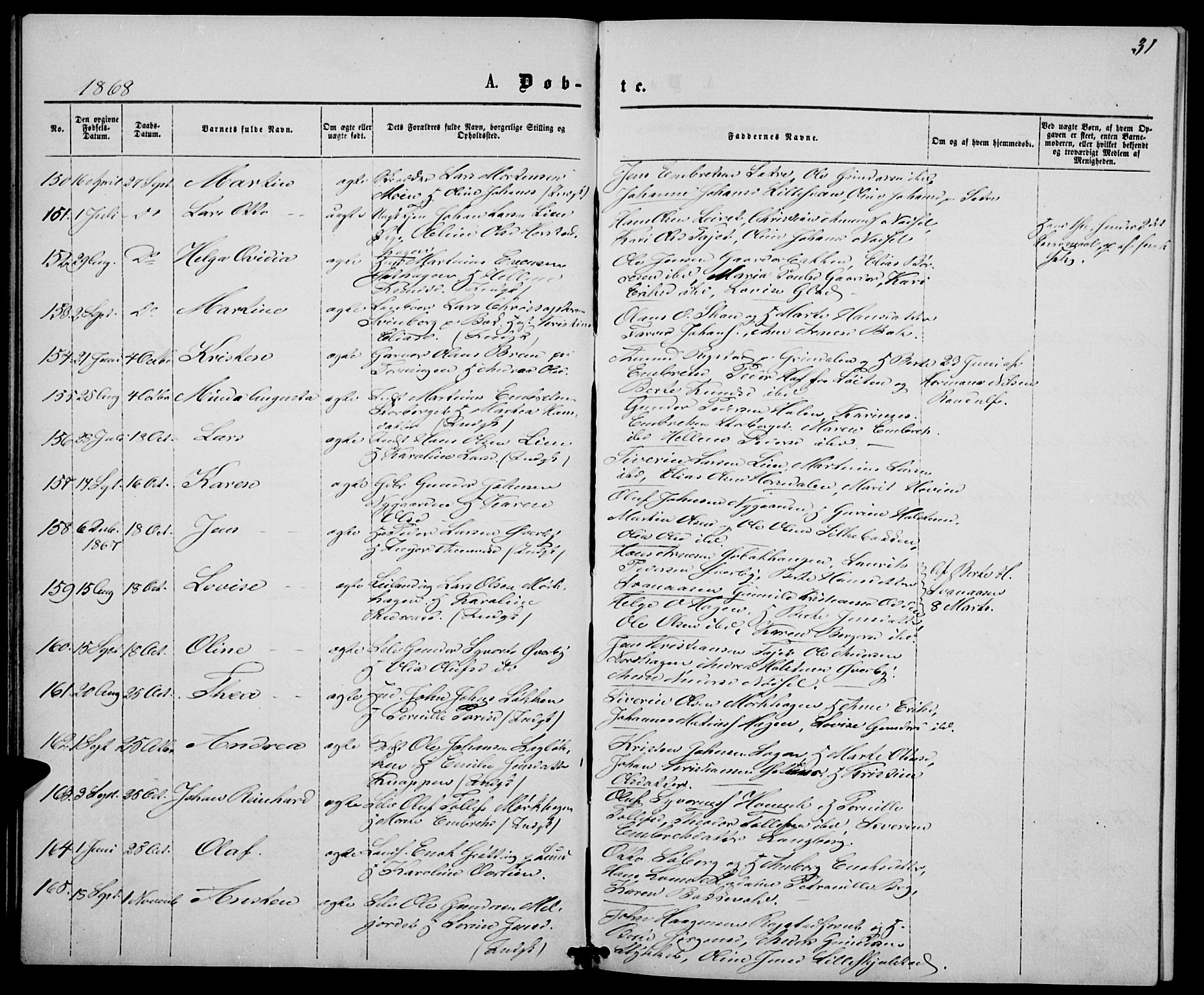 Elverum prestekontor, AV/SAH-PREST-044/H/Ha/Hab/L0004: Parish register (copy) no. 4, 1866-1874, p. 31