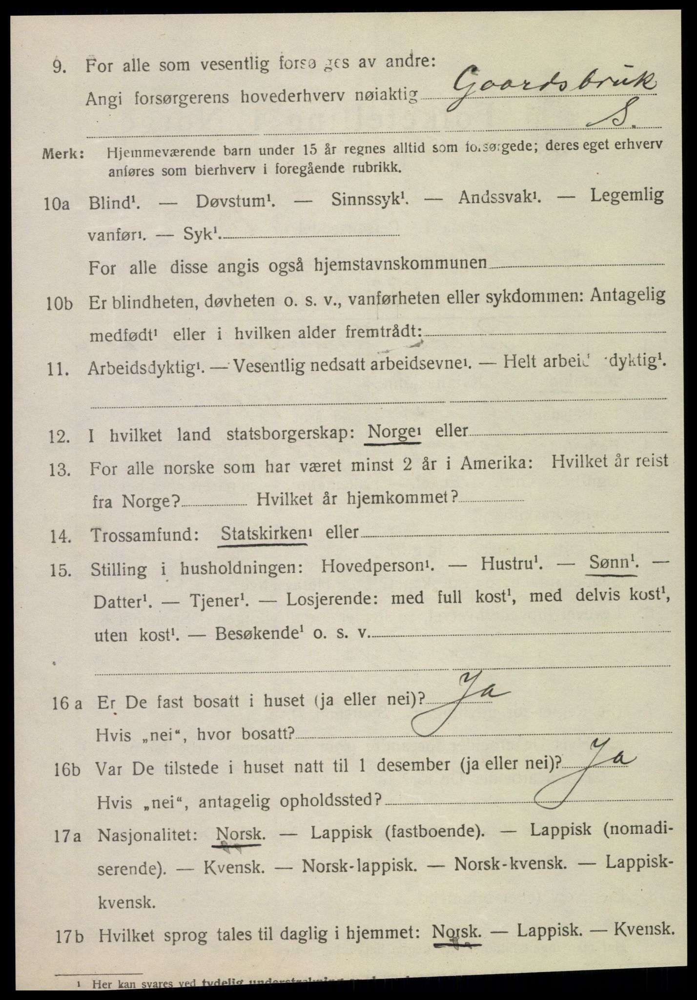 SAT, 1920 census for Nordli, 1920, p. 698