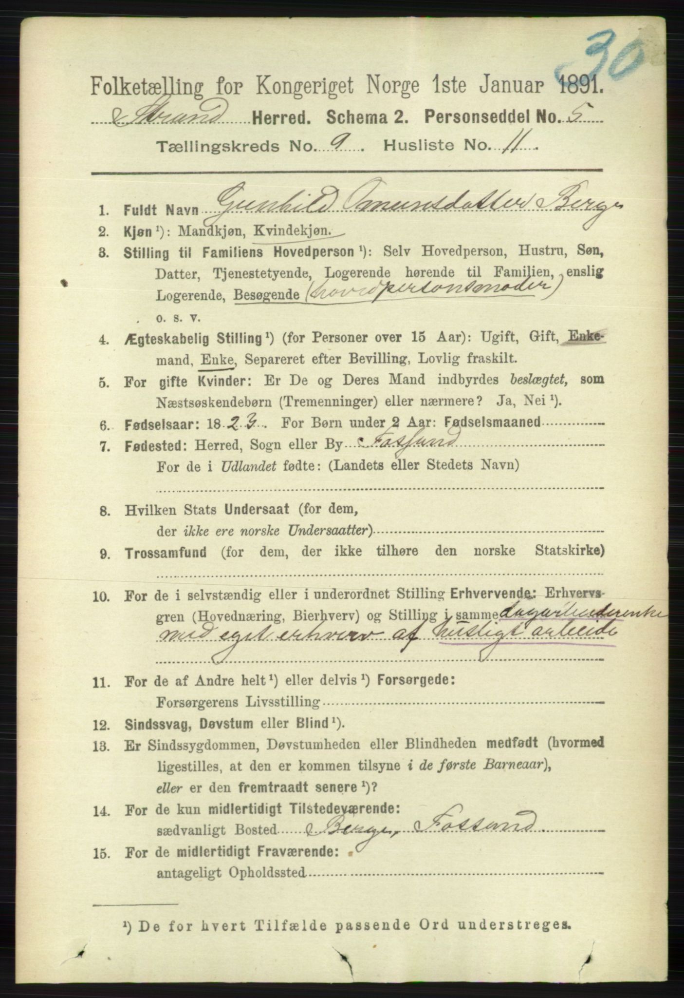 RA, 1891 census for 1130 Strand, 1891, p. 2696