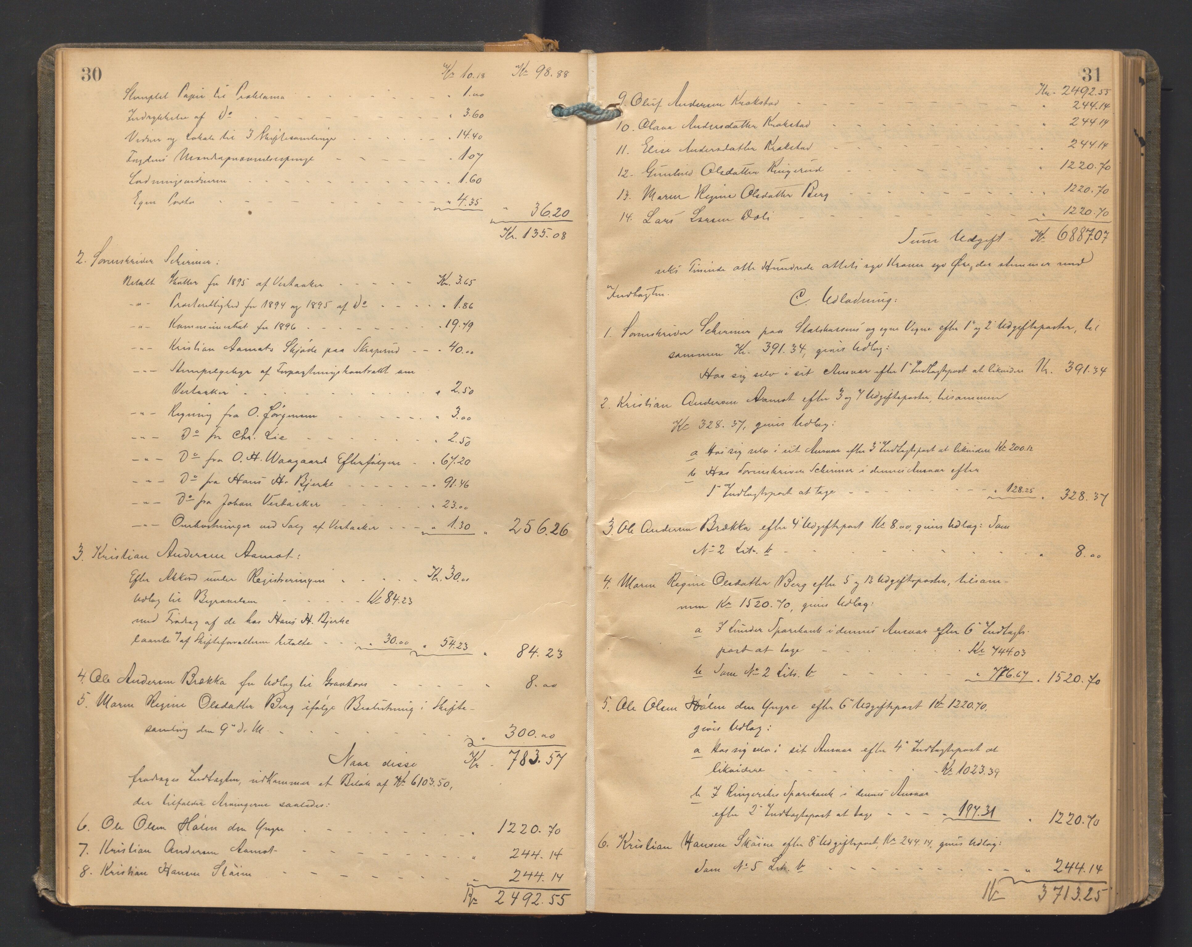 Ringerike sorenskriveri, AV/SAKO-A-105/H/Hb/Hbd/Hbda/L0011: Skifteutlodningsprotokoll, 1896-1904, p. 30-31