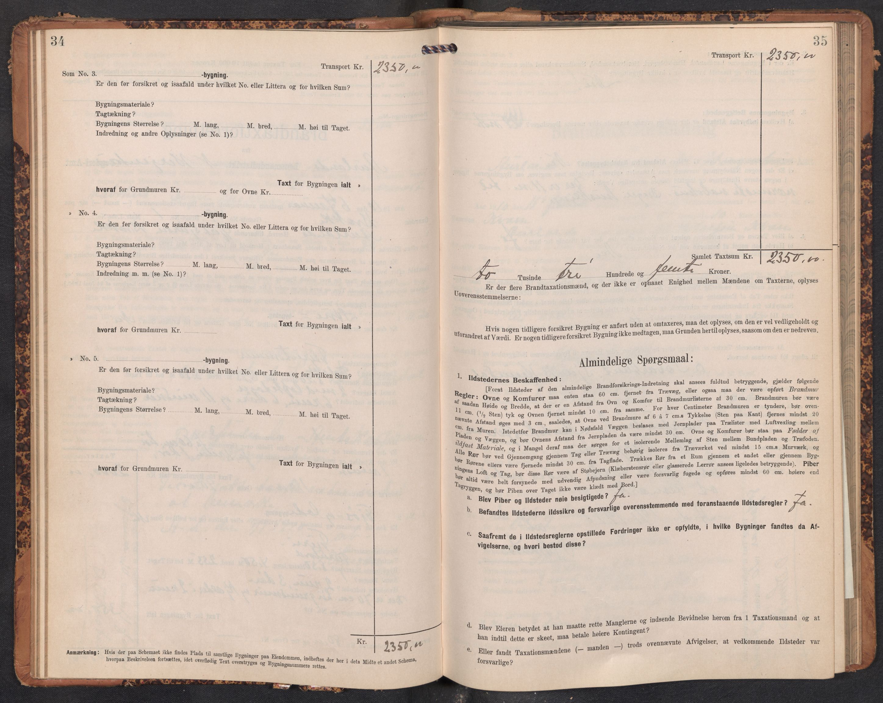 Lensmannen i Aurland, AV/SAB-A-26401/0012/L0005: Branntakstprotokoll, skjematakst, 1909-1916, p. 34-35