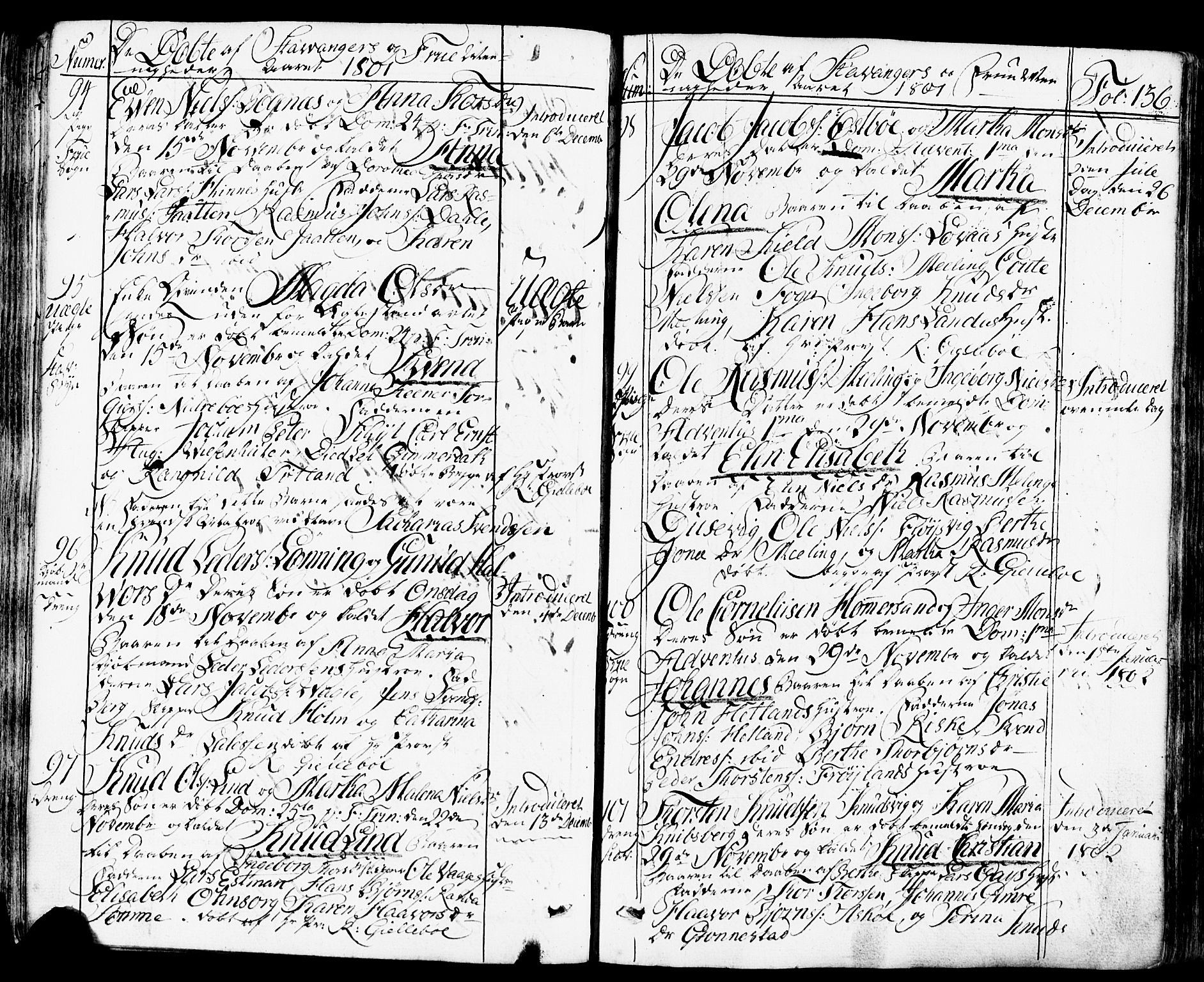 Domkirken sokneprestkontor, AV/SAST-A-101812/001/30/30BB/L0007: Parish register (copy) no. B 7, 1791-1813, p. 136