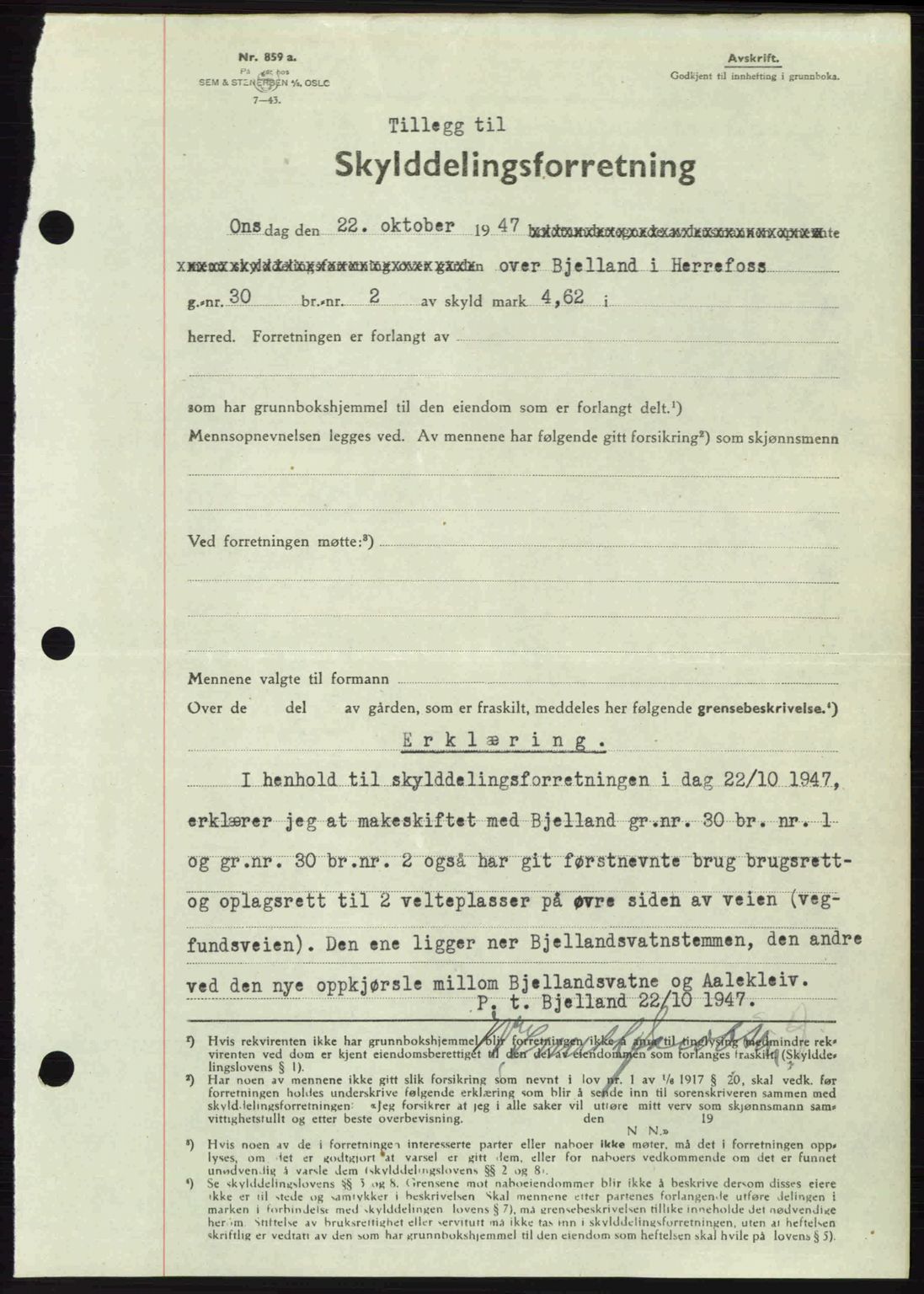 Nedenes sorenskriveri, AV/SAK-1221-0006/G/Gb/Gba/L0058: Mortgage book no. A10, 1947-1948, Diary no: : 1635/1947