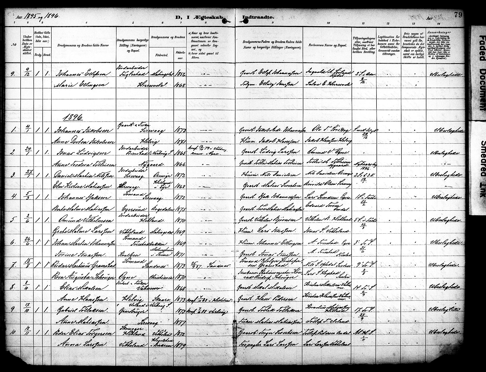 Eigersund sokneprestkontor, AV/SAST-A-101807/S08/L0020: Parish register (official) no. A 19, 1893-1910, p. 79