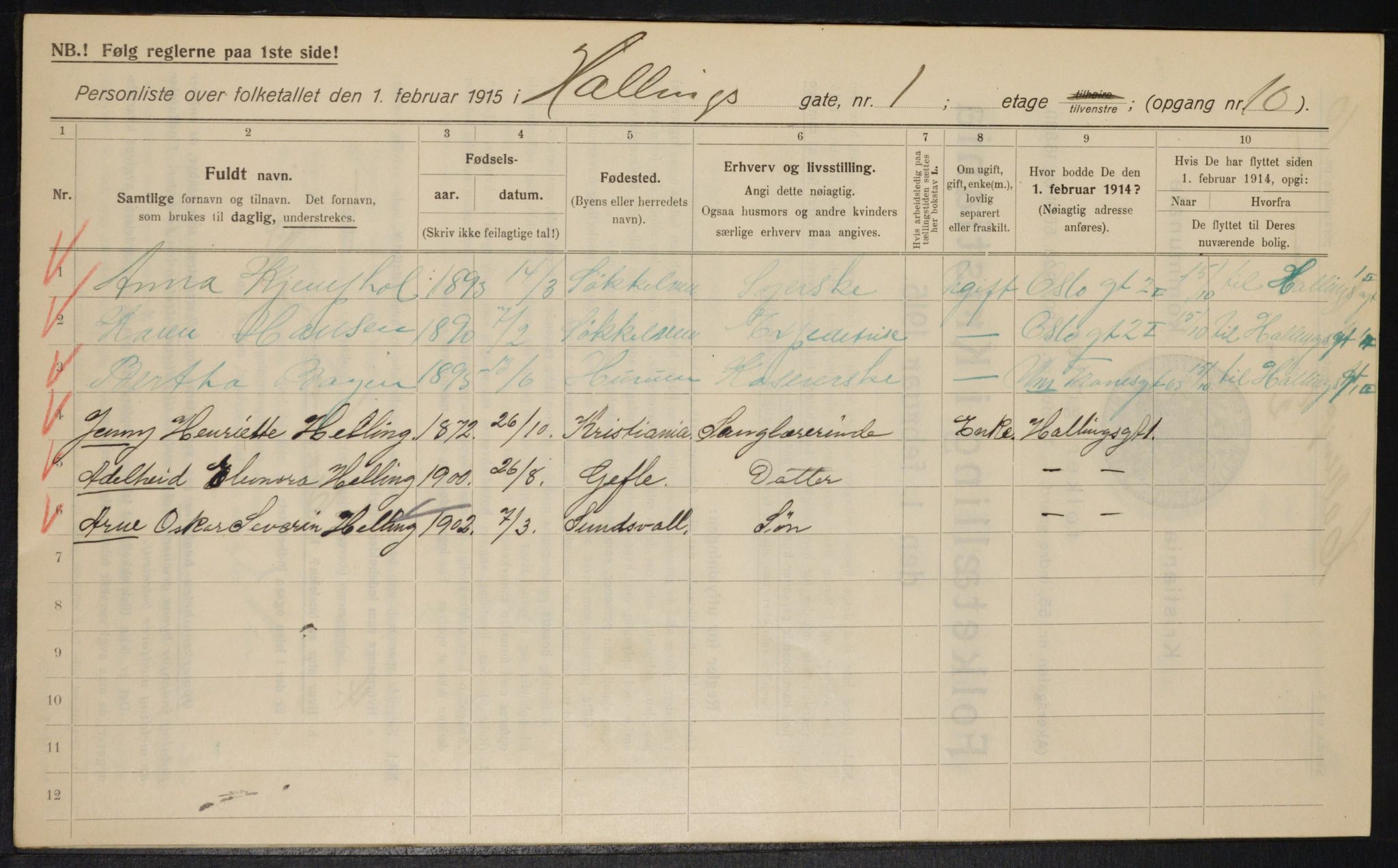 OBA, Municipal Census 1915 for Kristiania, 1915, p. 33649