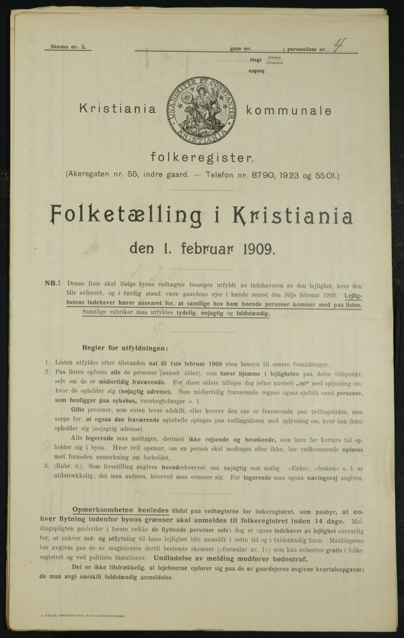 OBA, Municipal Census 1909 for Kristiania, 1909, p. 15914