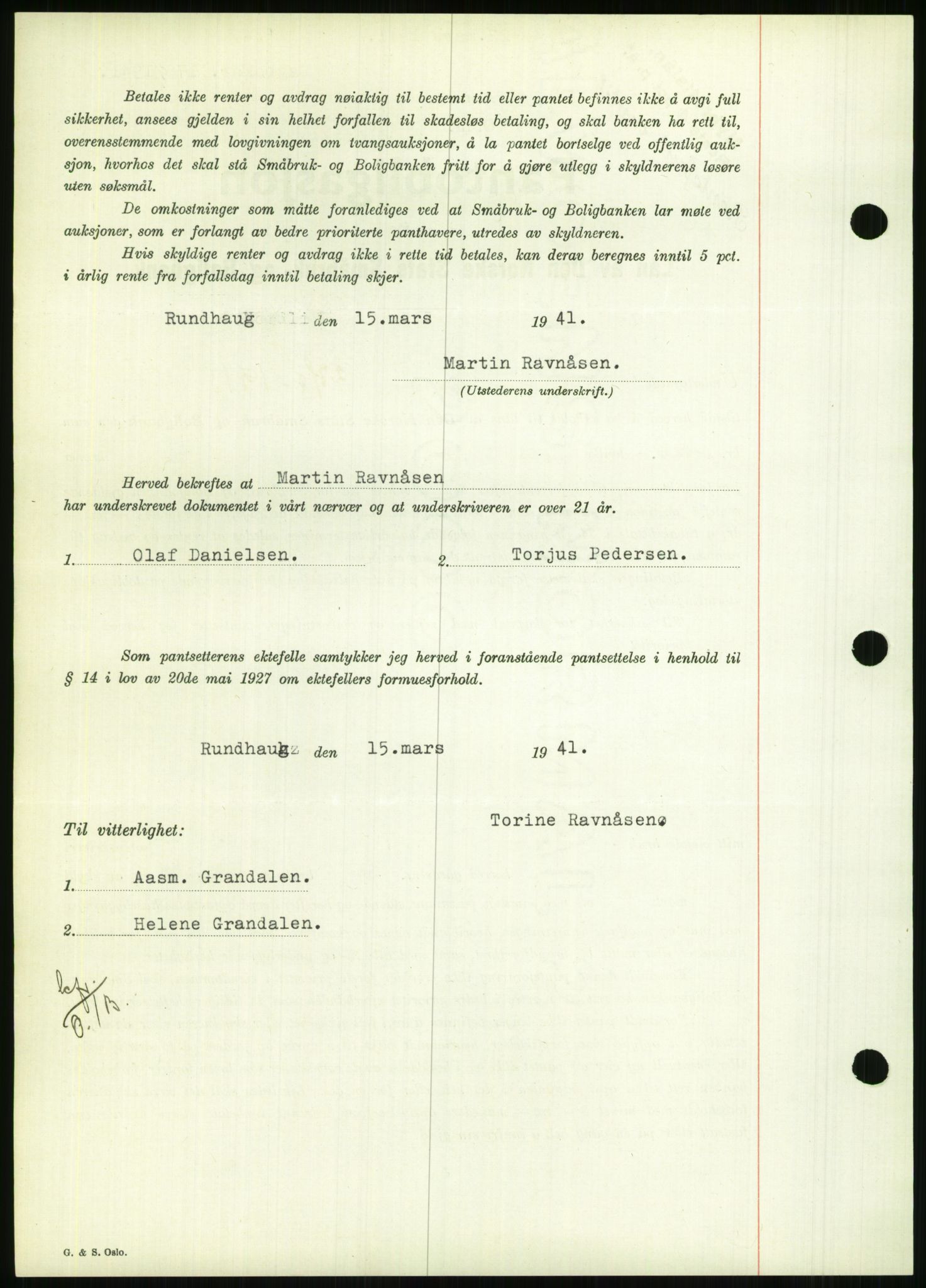 Nedenes sorenskriveri, AV/SAK-1221-0006/G/Gb/Gbb/L0001: Mortgage book no. I, 1939-1942, Diary no: : 178/1941