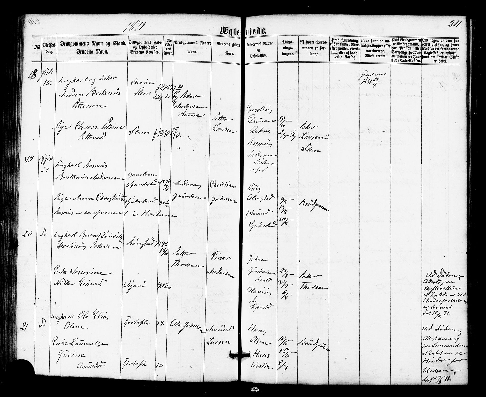Ministerialprotokoller, klokkerbøker og fødselsregistre - Møre og Romsdal, AV/SAT-A-1454/536/L0498: Parish register (official) no. 536A07, 1862-1875, p. 211