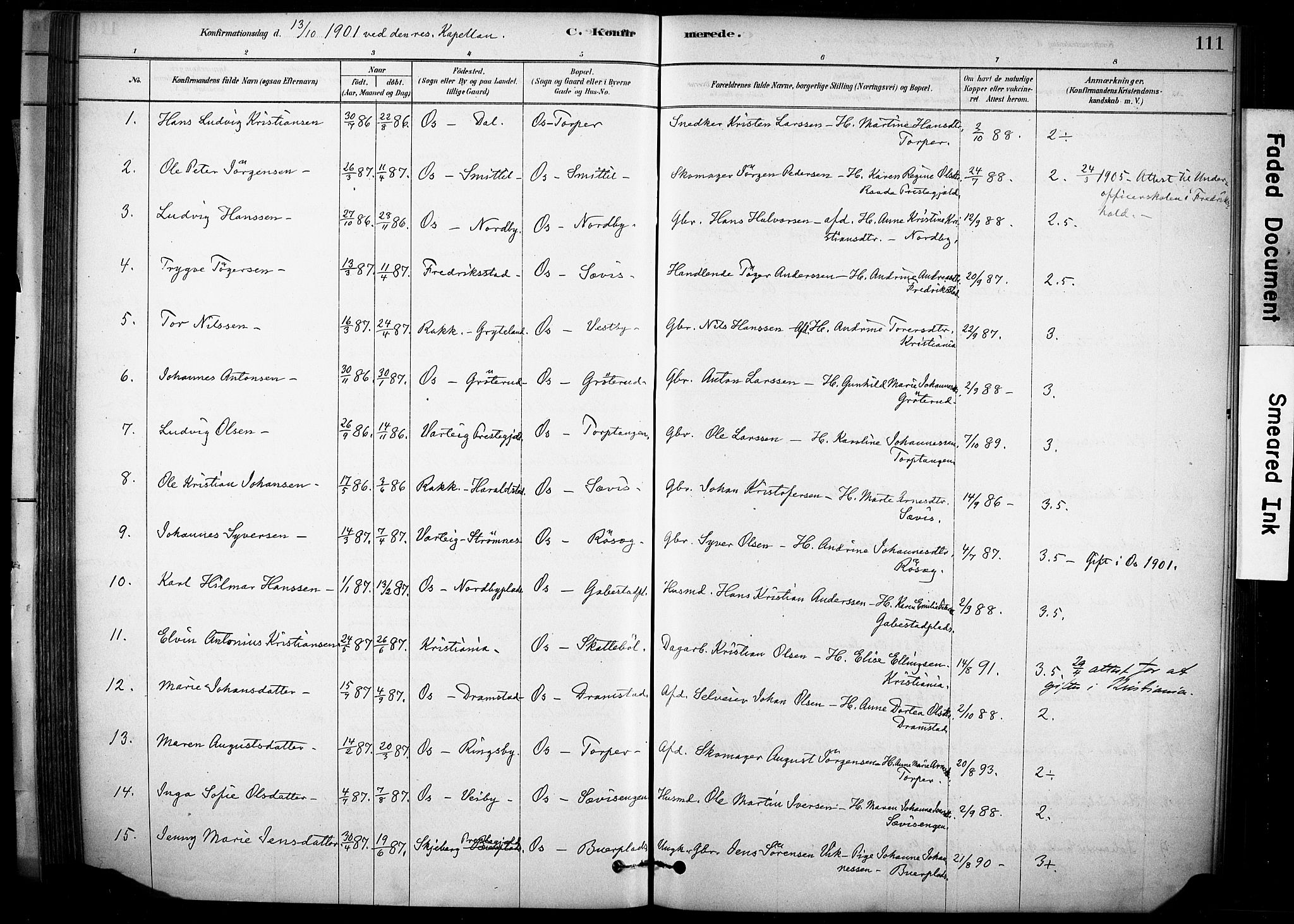 Rakkestad prestekontor Kirkebøker, AV/SAO-A-2008/F/Fc/L0001: Parish register (official) no. III 1, 1878-1905, p. 111