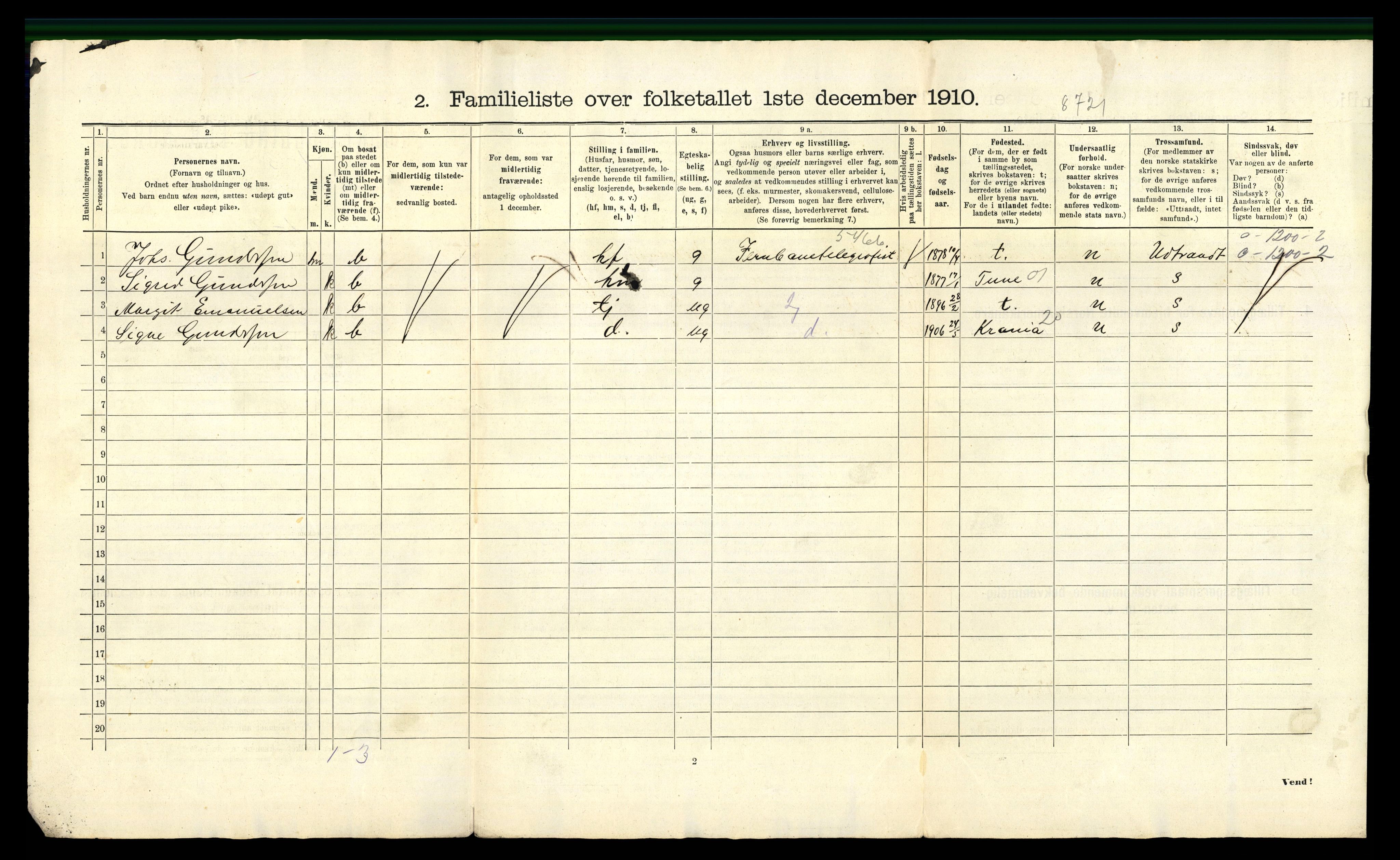 RA, 1910 census for Fredrikshald, 1910, p. 5483