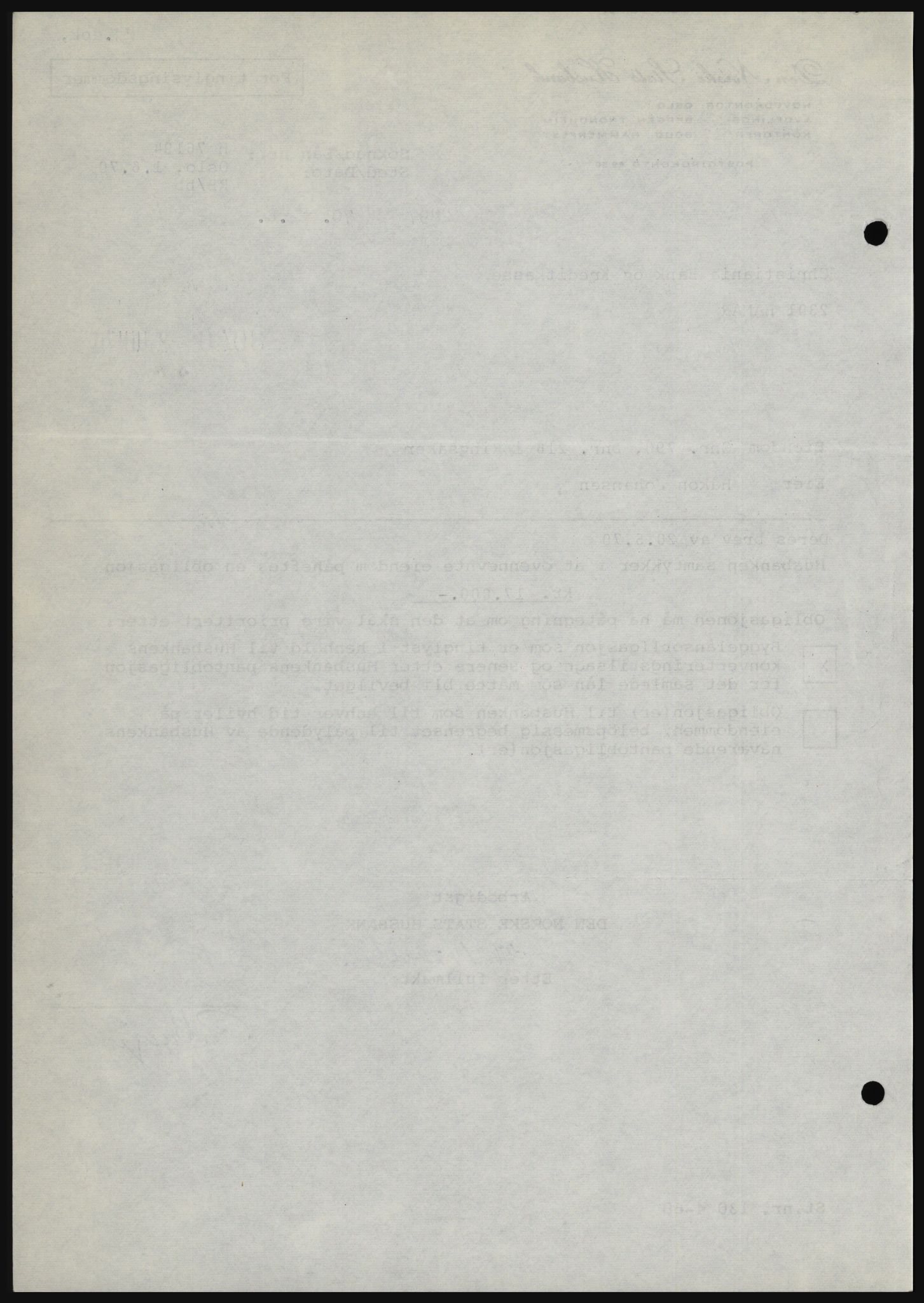 Nord-Hedmark sorenskriveri, SAH/TING-012/H/Hc/L0033: Mortgage book no. 33, 1970-1970, Diary no: : 2897/1970