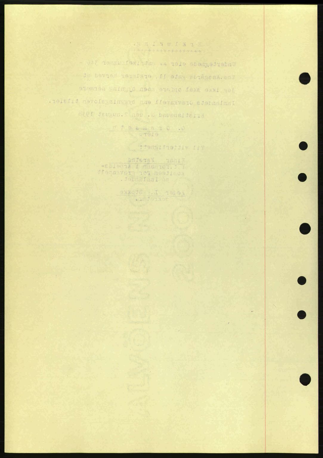 Kristiansund byfogd, SAT/A-4587/A/27: Mortgage book no. 31, 1938-1939, Diary no: : 597/1938
