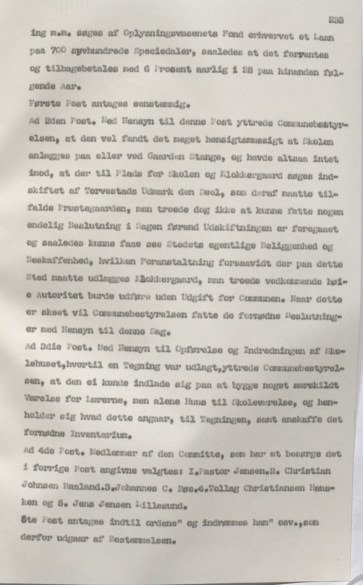 Torvastad kommune - Formannskapet, IKAR/K-101331/A/L0002: Avskrift av forhandlingsprotokoll, 1837-1855, p. 233