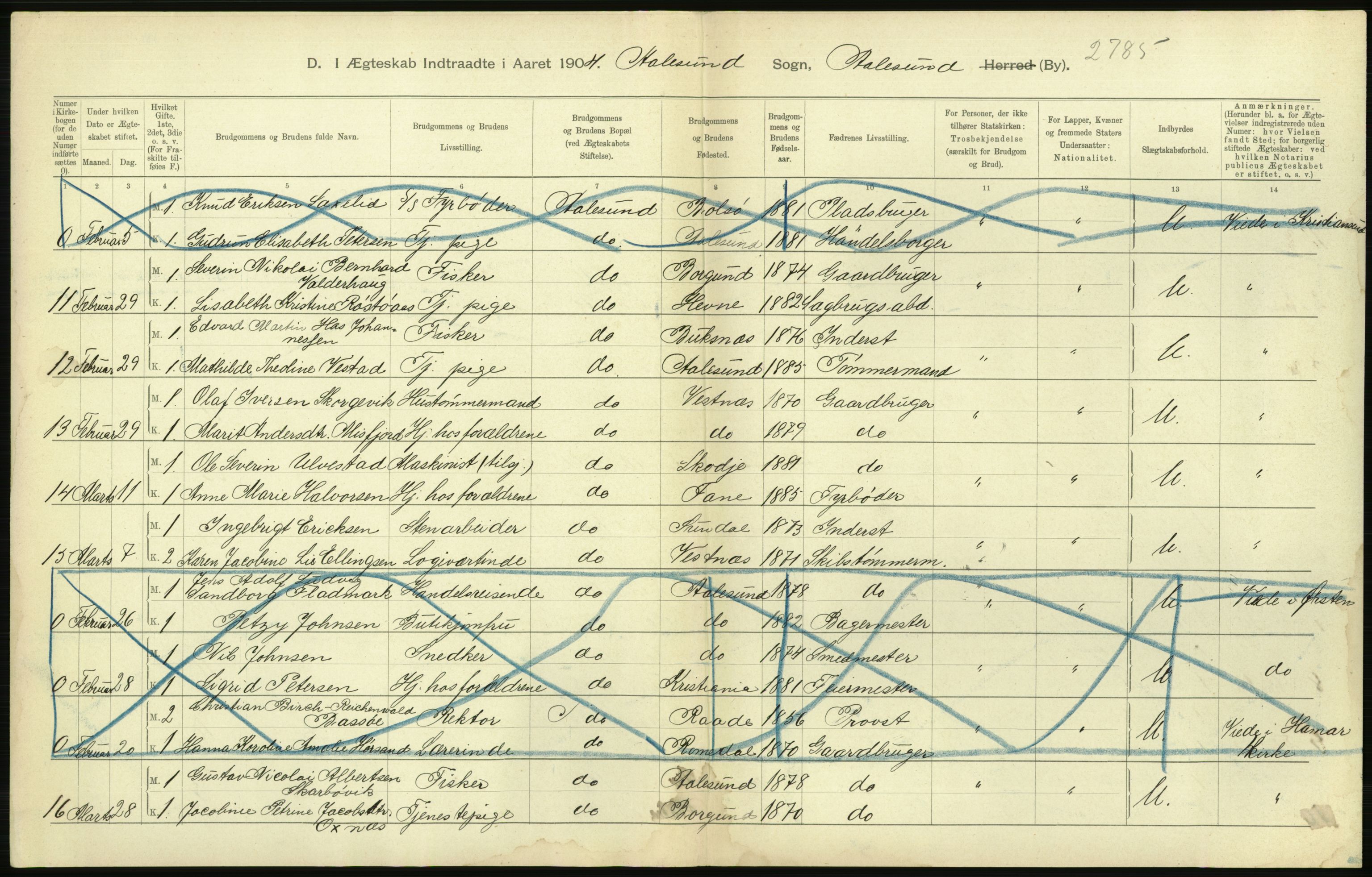 Statistisk sentralbyrå, Sosiodemografiske emner, Befolkning, AV/RA-S-2228/D/Df/Dfa/Dfab/L0016: Romsdals amt: Fødte, gifte, døde., 1904, p. 768