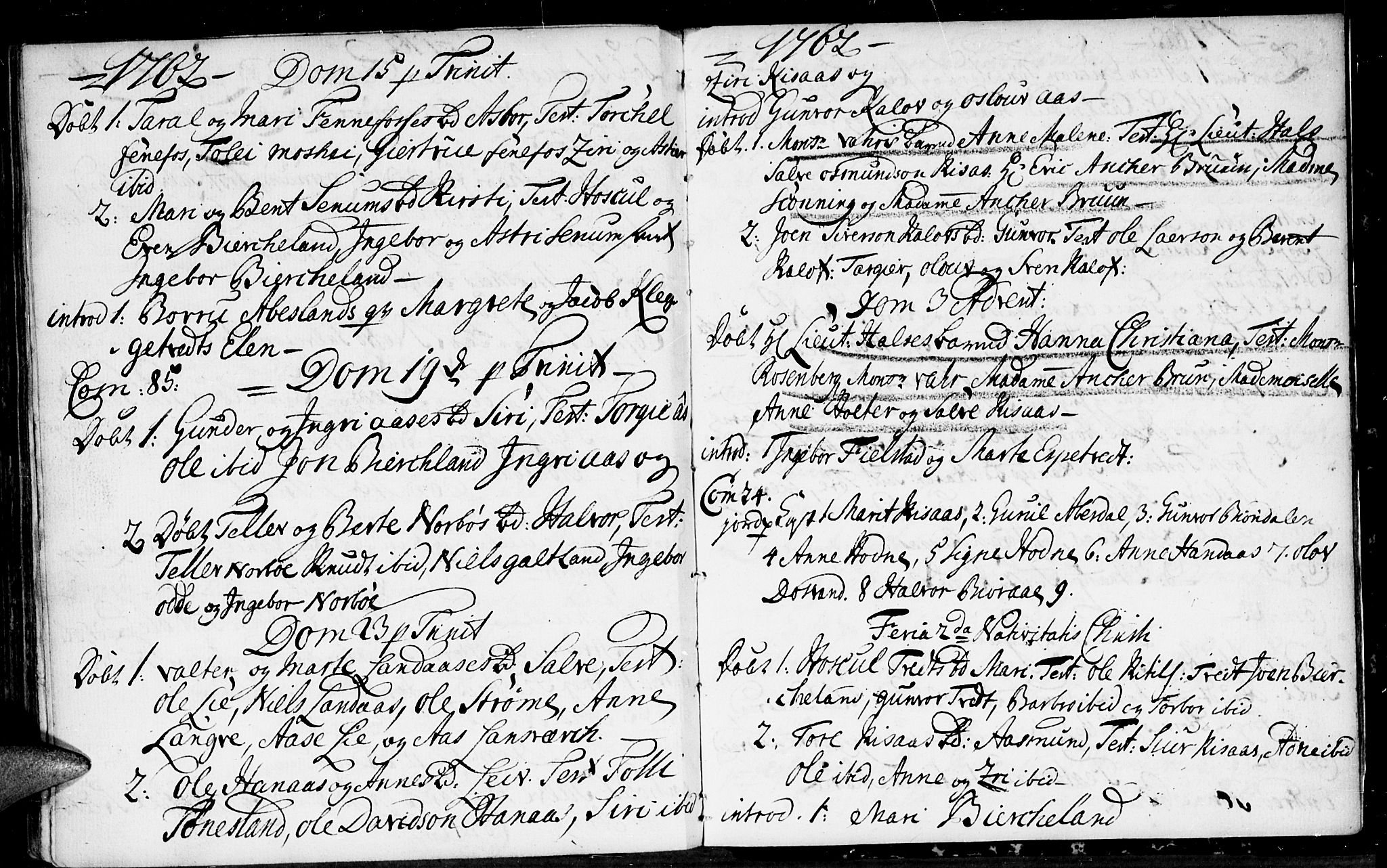 Evje sokneprestkontor, AV/SAK-1111-0008/F/Fa/Fab/L0001: Parish register (official) no. A 1, 1704-1764, p. 262-263