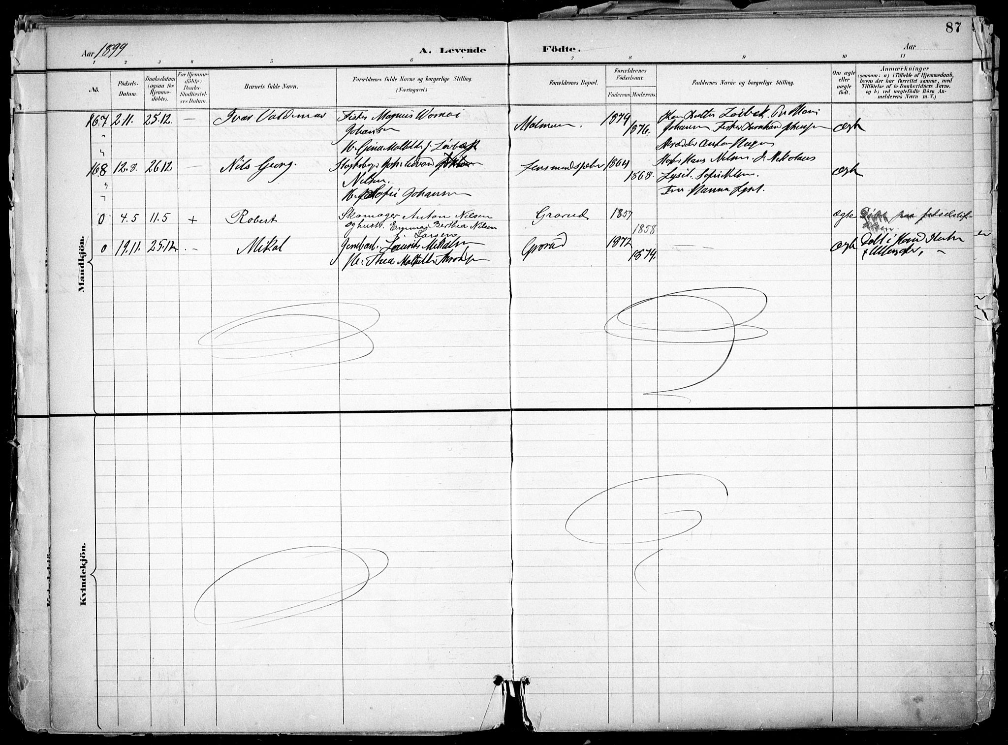 Østre Aker prestekontor Kirkebøker, SAO/A-10840/F/Fa/L0010: Parish register (official) no. I 10, 1895-1912, p. 87