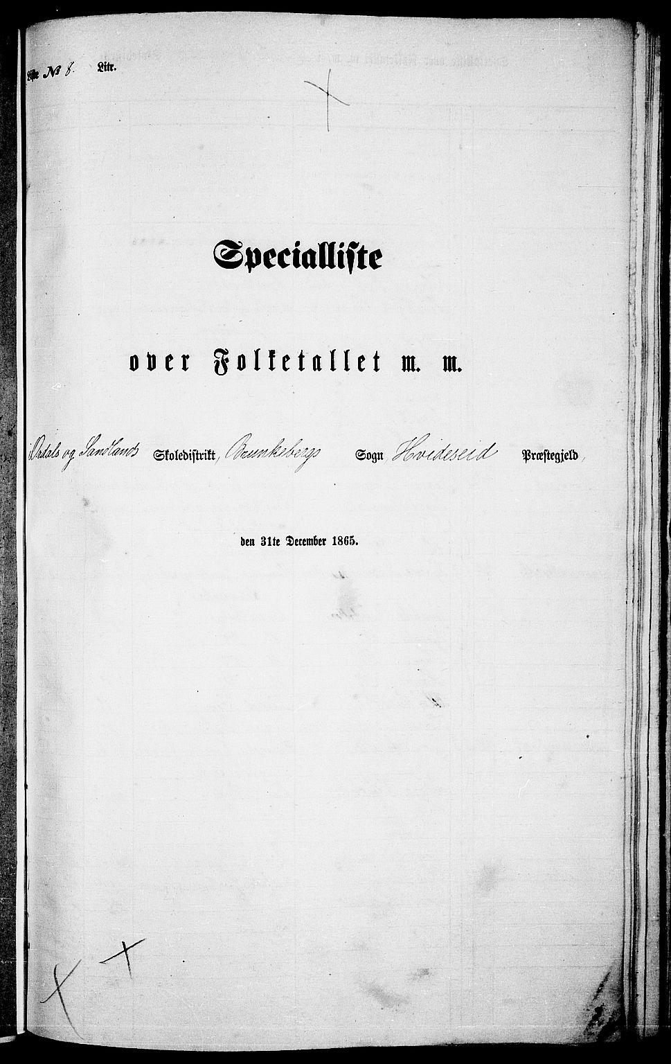 RA, 1865 census for Kviteseid, 1865, p. 105