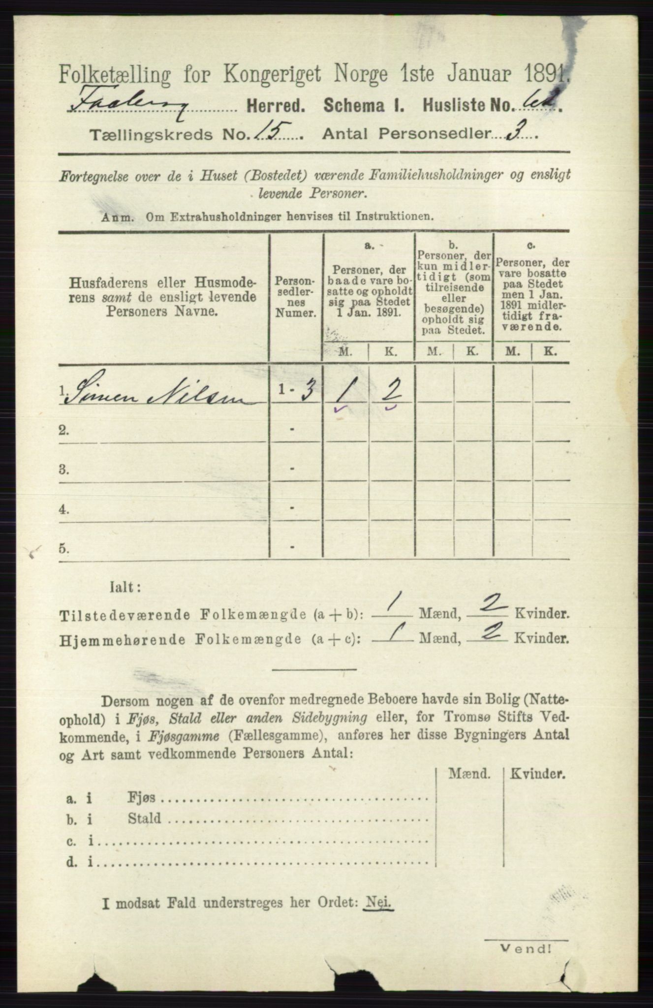 RA, 1891 census for 0524 Fåberg, 1891, p. 5896