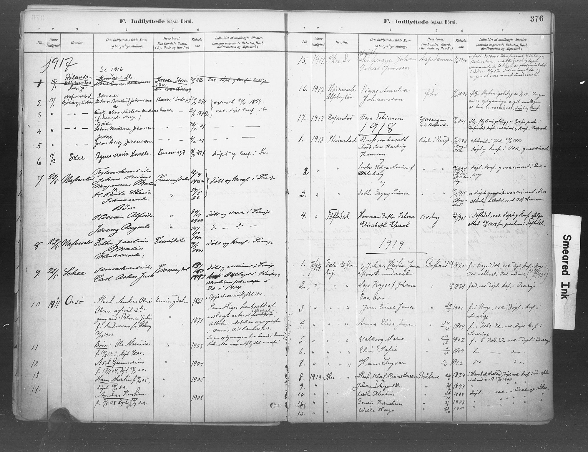 Idd prestekontor Kirkebøker, SAO/A-10911/F/Fb/L0002: Parish register (official) no. II 2, 1882-1923, p. 376