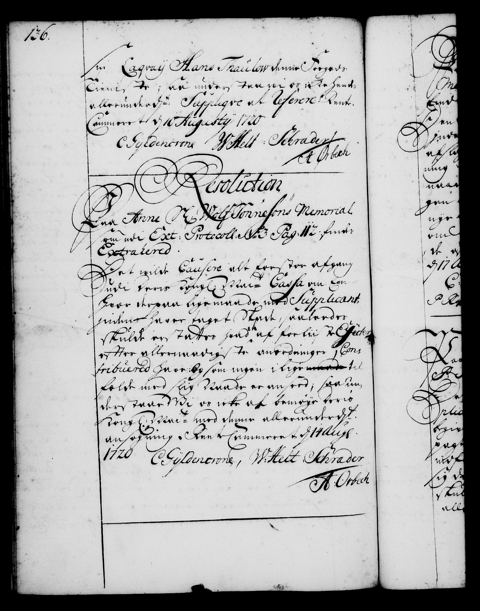 Rentekammeret, Kammerkanselliet, RA/EA-3111/G/Gg/Gga/L0001: Norsk ekspedisjonsprotokoll med register (merket RK 53.1), 1720-1723, p. 136