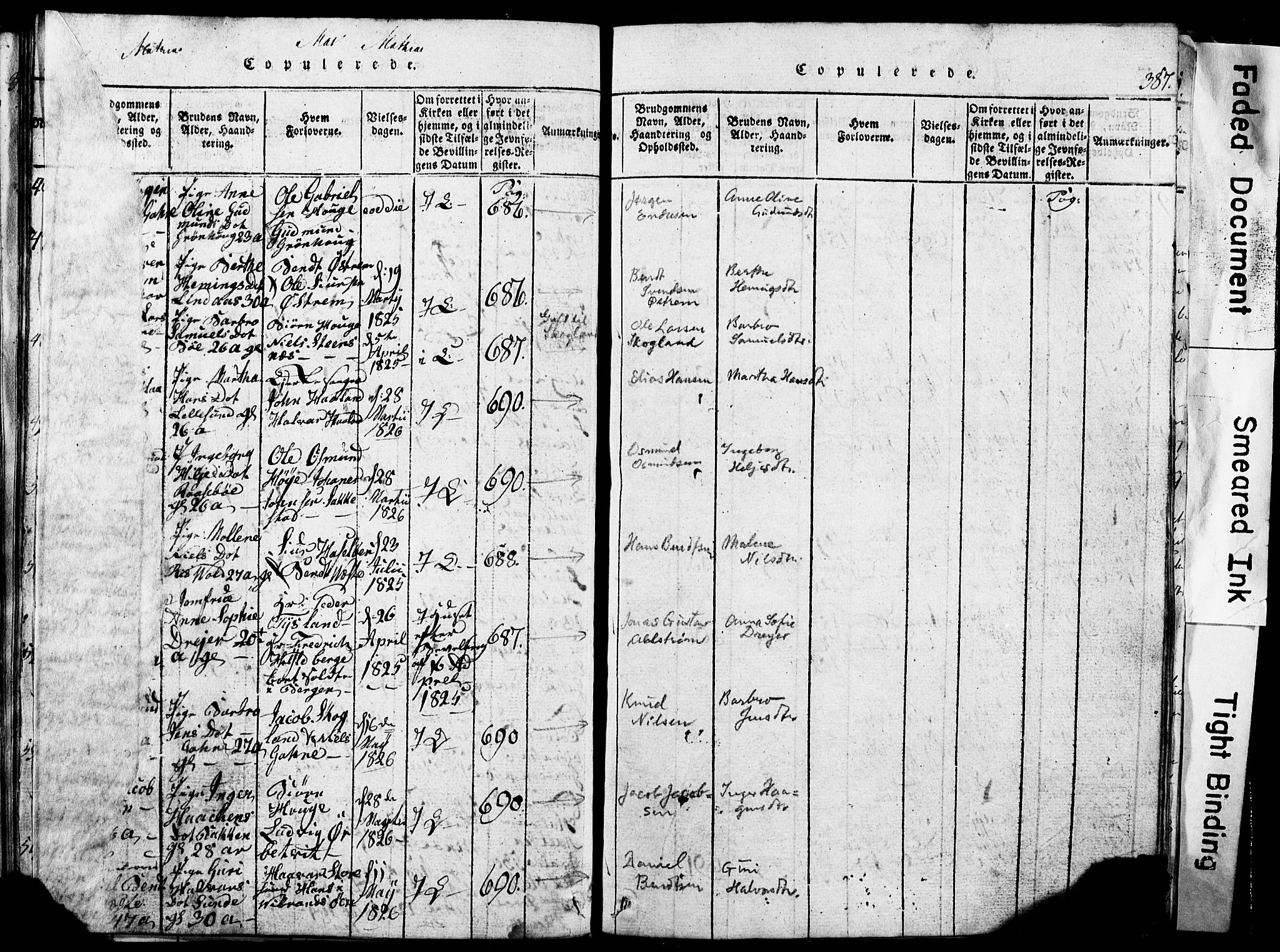 Torvastad sokneprestkontor, SAST/A -101857/H/Ha/Hab/L0002: Parish register (copy) no. B 2, 1817-1834, p. 386-387