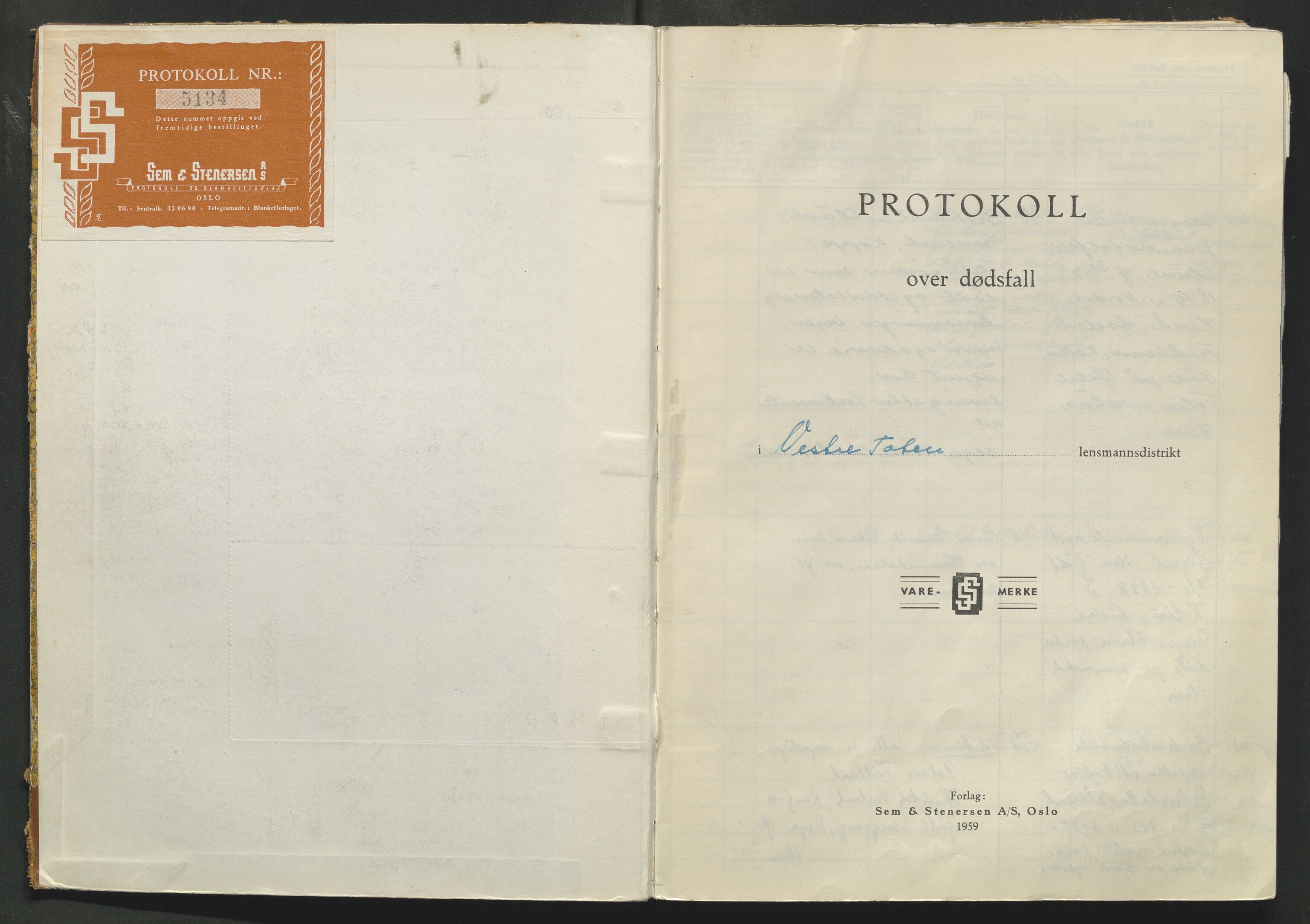 Vestre Toten lensmannskontor, AV/SAH-LOV-007/H/Ha/L0013: Dødsfallsprotokoll, 1959-1962