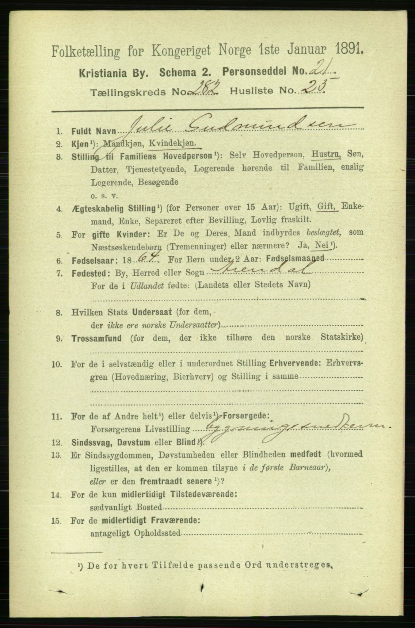 RA, 1891 census for 0301 Kristiania, 1891, p. 172540