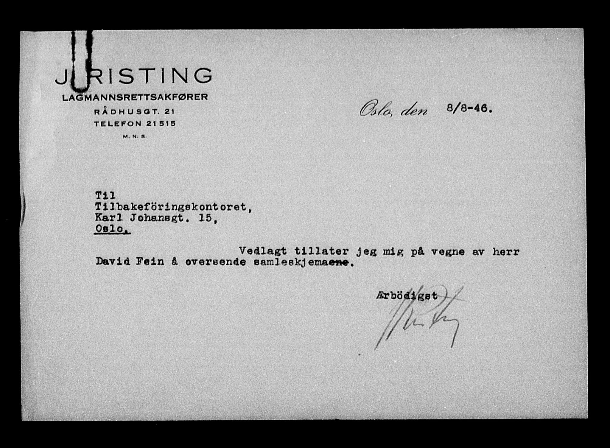 Justisdepartementet, Tilbakeføringskontoret for inndratte formuer, RA/S-1564/H/Hc/Hcc/L0933: --, 1945-1947, p. 417