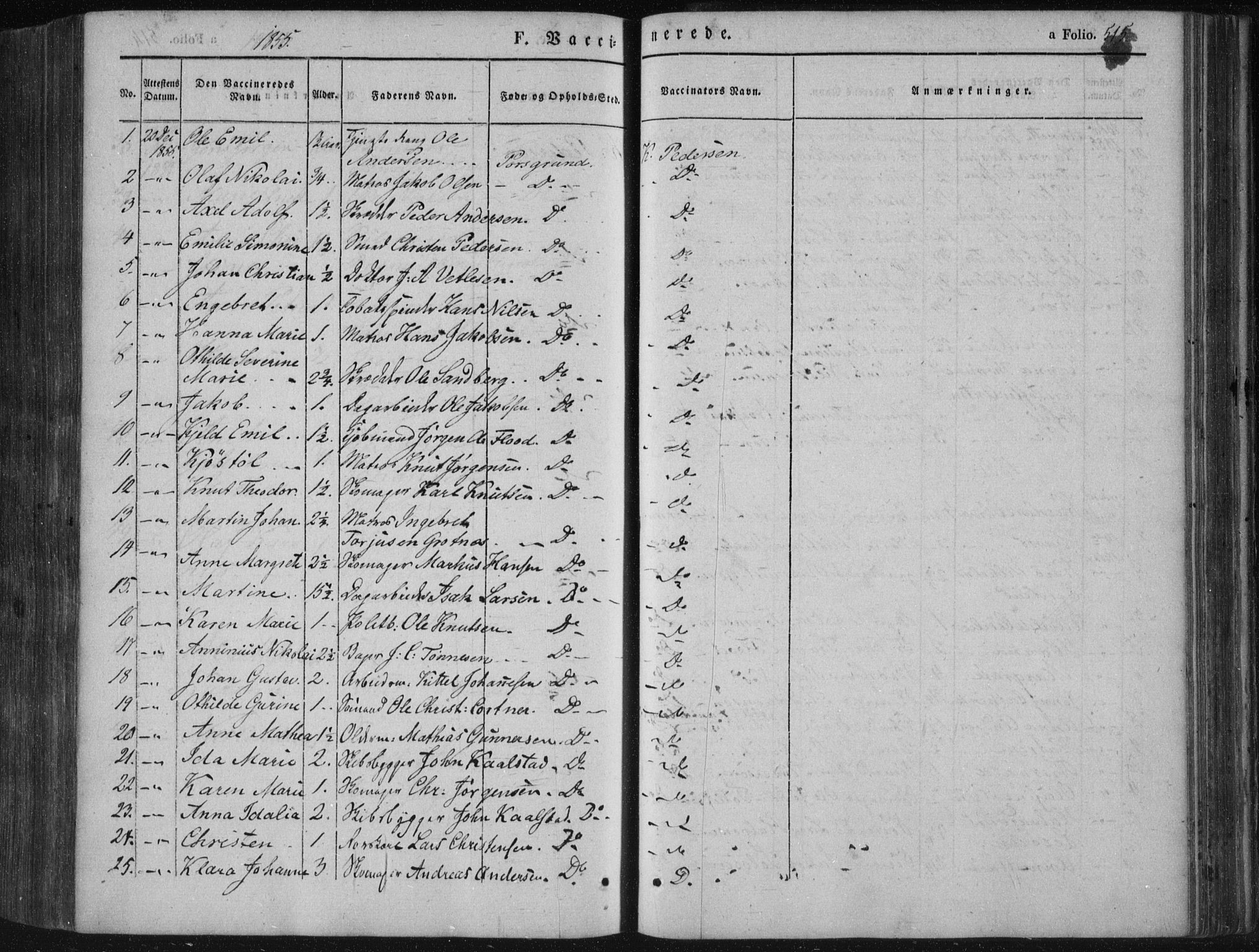 Porsgrunn kirkebøker , AV/SAKO-A-104/F/Fa/L0006: Parish register (official) no. 6, 1841-1857, p. 515